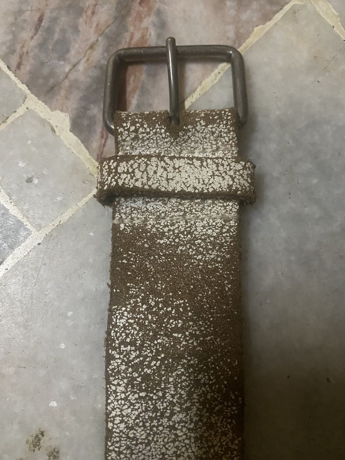 Genuine Leather Vintage Distressed Embellished Belt Size ONE SIZE - 4 Thumbnail