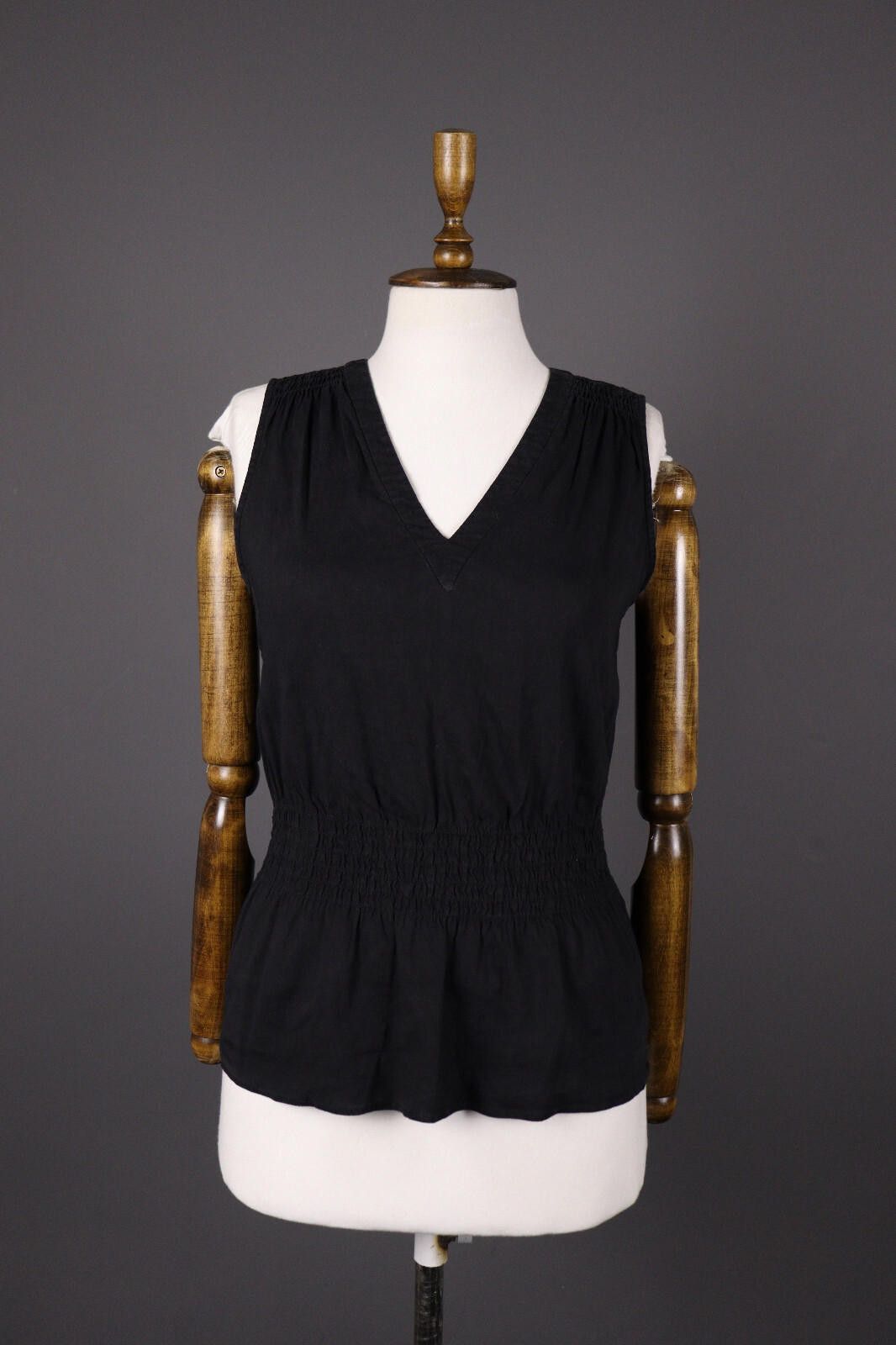 Theory Theory Black Linen Designer Tank Top Shirt Blouse Size S Size S / US 4 / IT 40 - 1 Thumbnail