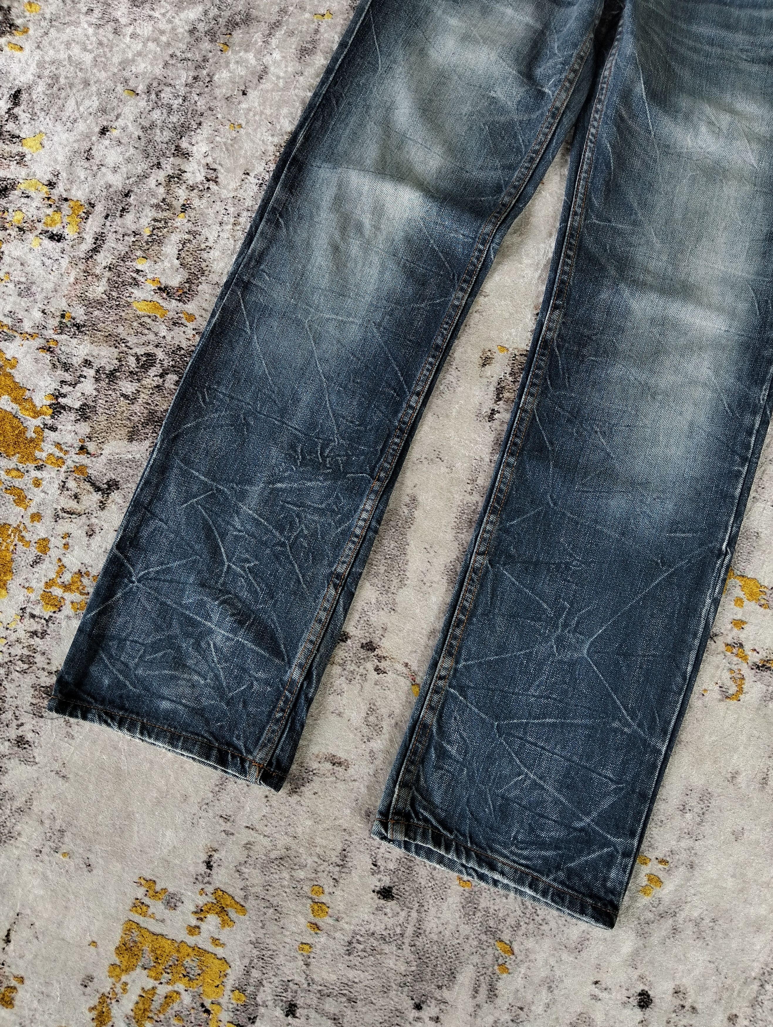 PPFM Japanese Y2K Nylaus Double Waist Claw Mark Stone Wash Jeans Size US 30 / EU 46 - 3 Thumbnail
