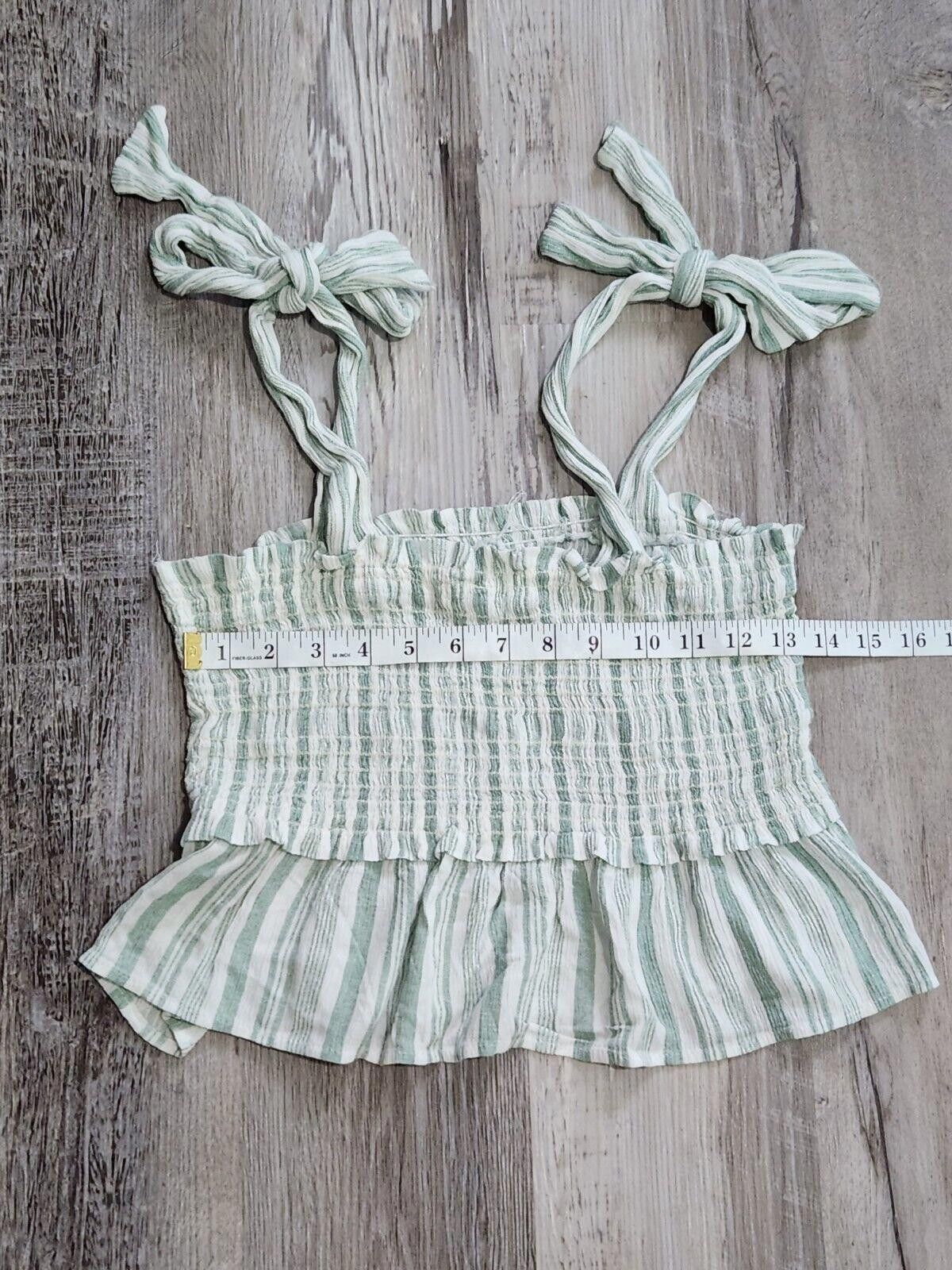 Designer Lazy Sundays Tank Tank Crop Top Large Tie Straps Peplum Size L / US 10 / IT 46 - 5 Thumbnail
