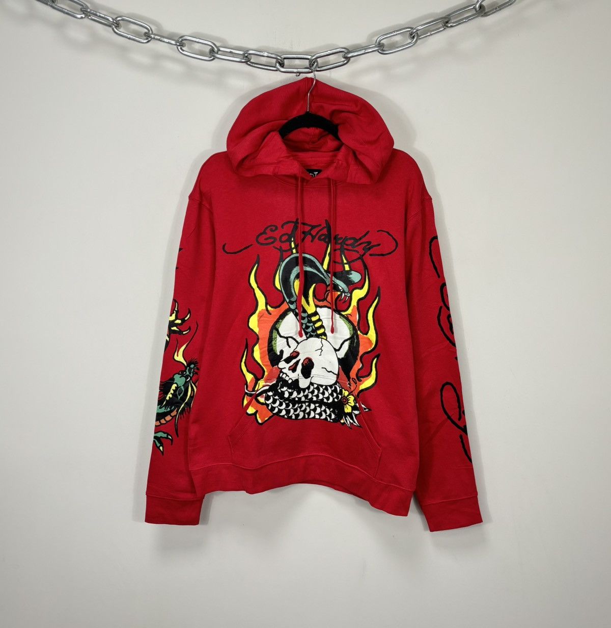 Christian Audigier Ed Hardy Y2K Skull Snake In Fire Big Logo NEW Hype Hoodie Size US M / EU 48-50 / 2 - 1 Thumbnail