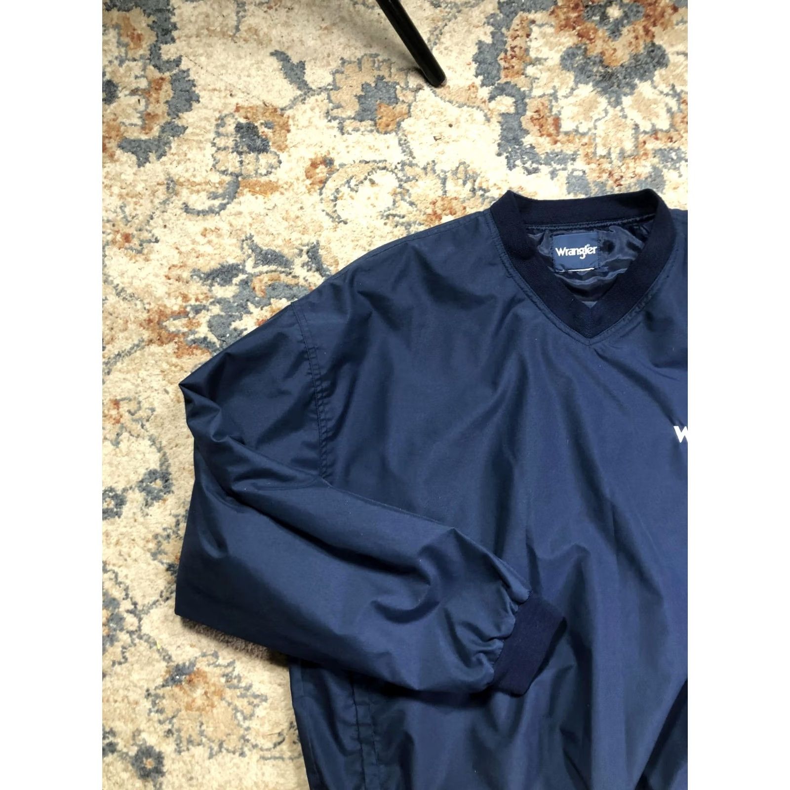 Wrangler Wrangler Jacket Mens XL Blue Pullover Windbreaker Lined Casual Workwear Elastic Waist Pockets Logo Embroidered TS Patch Vintage No Size US XL / EU 56 / 4 - 3 Thumbnail