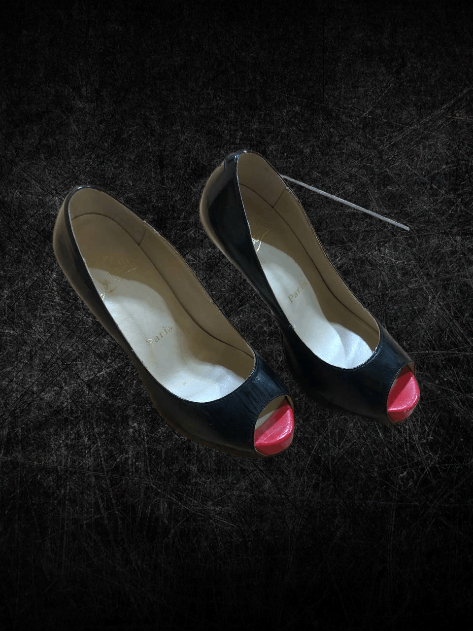 Christian Louboutin Christian Louboutin Patent Leather Peep Toe Platform Pumps Size US 7 / IT 37 - 1 Thumbnail