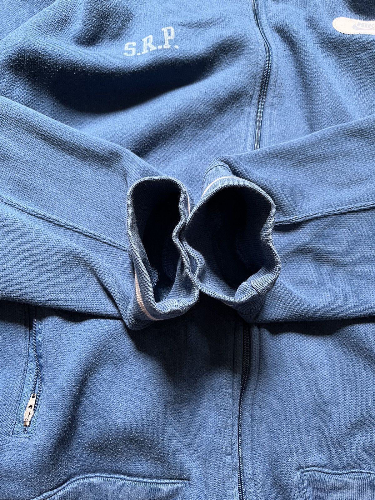 Nike × Vintage Vintage Nike Cotton Bomber Jacket Big Logo American College Size US L / EU 52-54 / 3 - 10 Thumbnail
