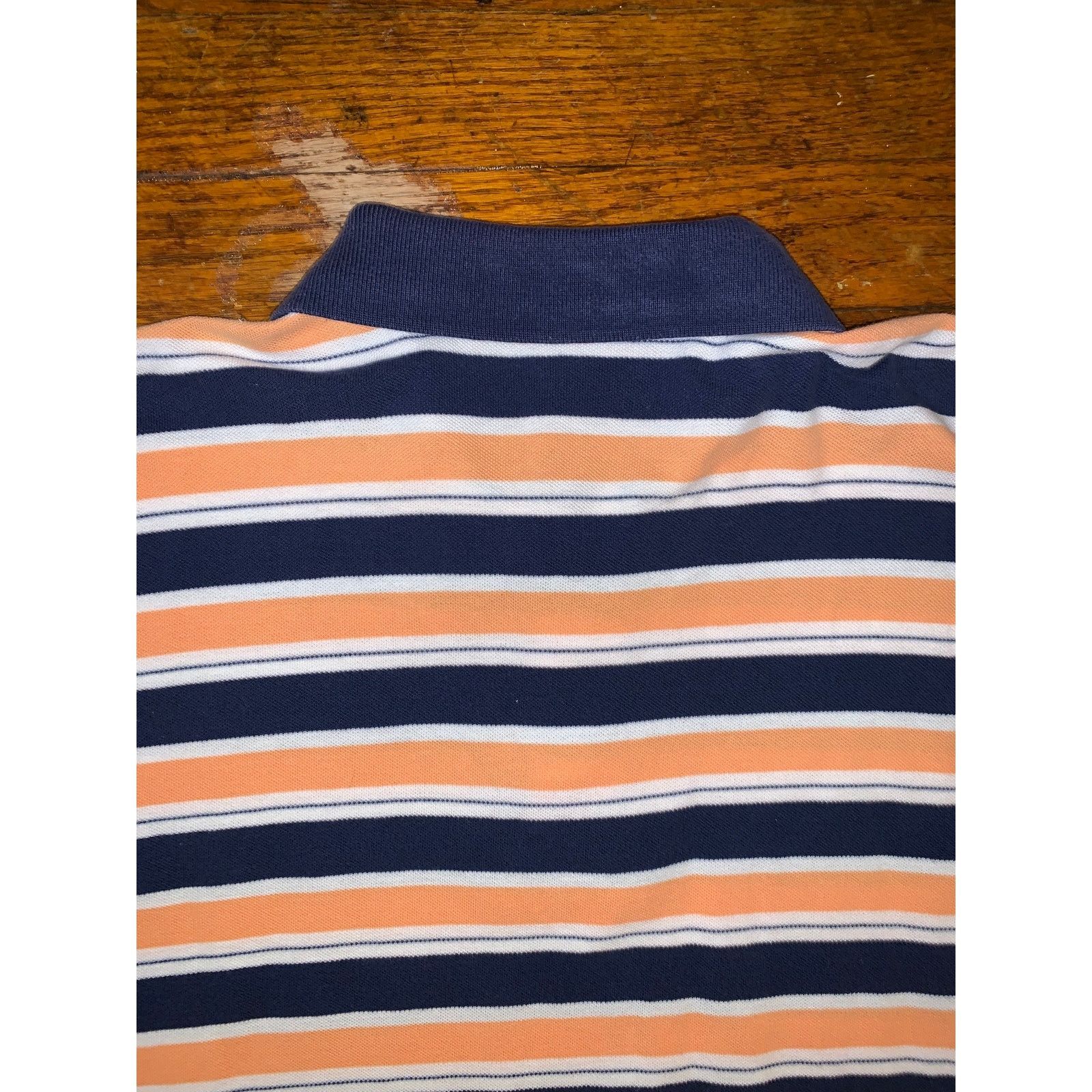Polo Ralph Lauren × Vintage Polo Ralph Lauren Striped Polo Shirt XL Navy Orange White Size US XL / EU 56 / 4 - 8 Thumbnail