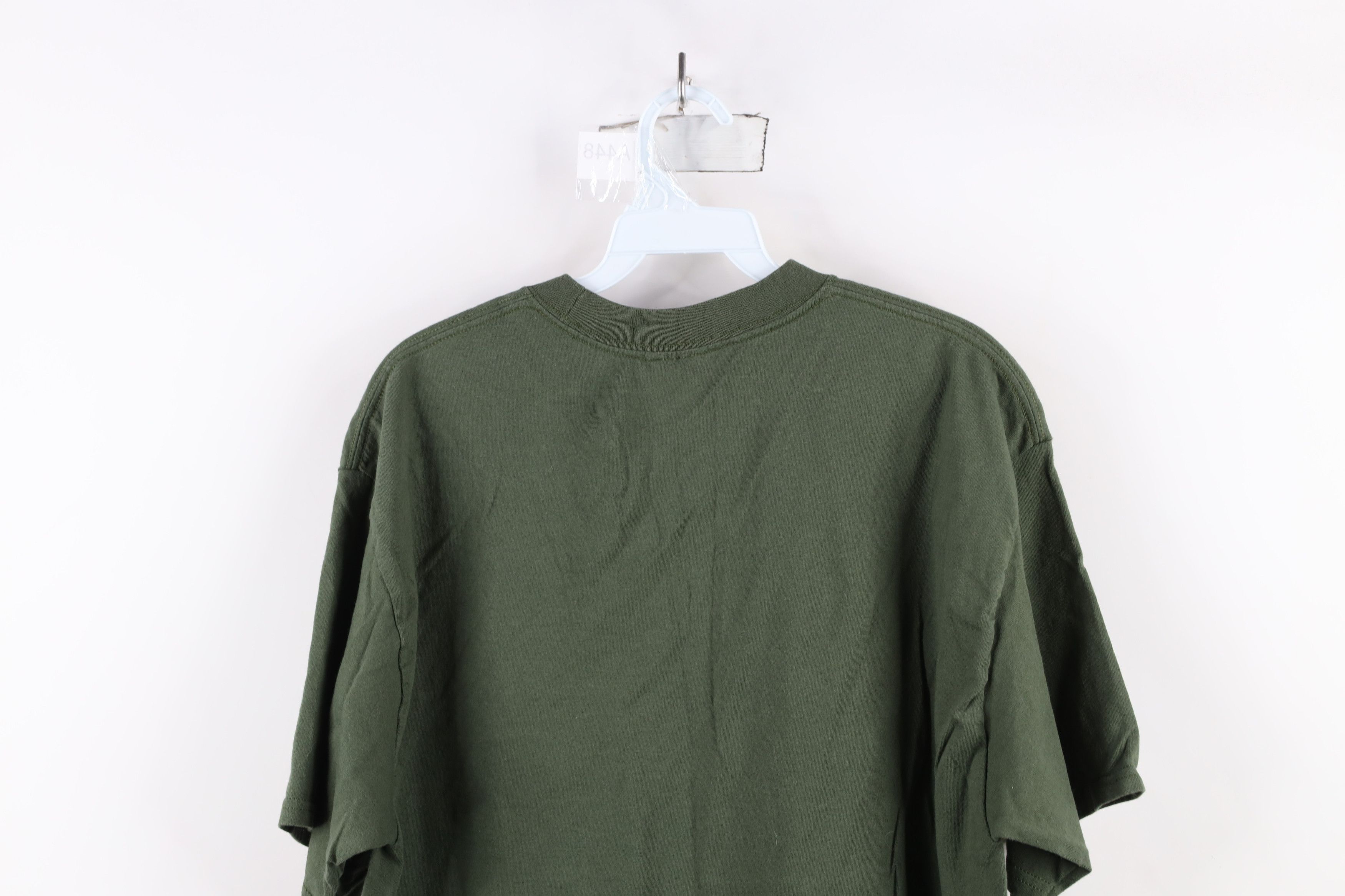 Vintage Vintage 90s Streetwear Heavyweight Cotton T-Shirt Green Size US M / EU 48-50 / 2 - 11 Thumbnail