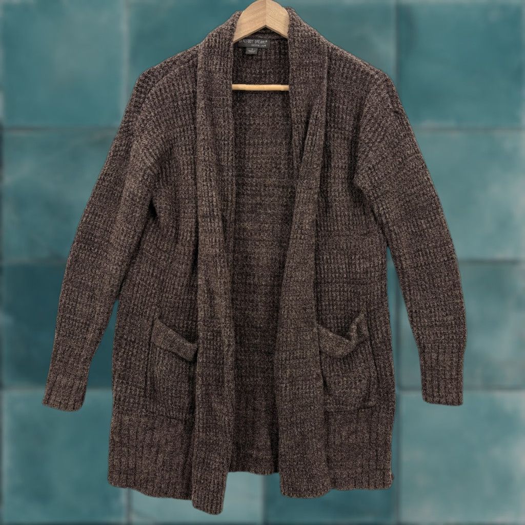 Vintage Barefoot Dreams Sweater Womens Small Brown Cozychic Lite Open Cardigan Pockets Size S / US 4 / IT 40 - 1 Thumbnail