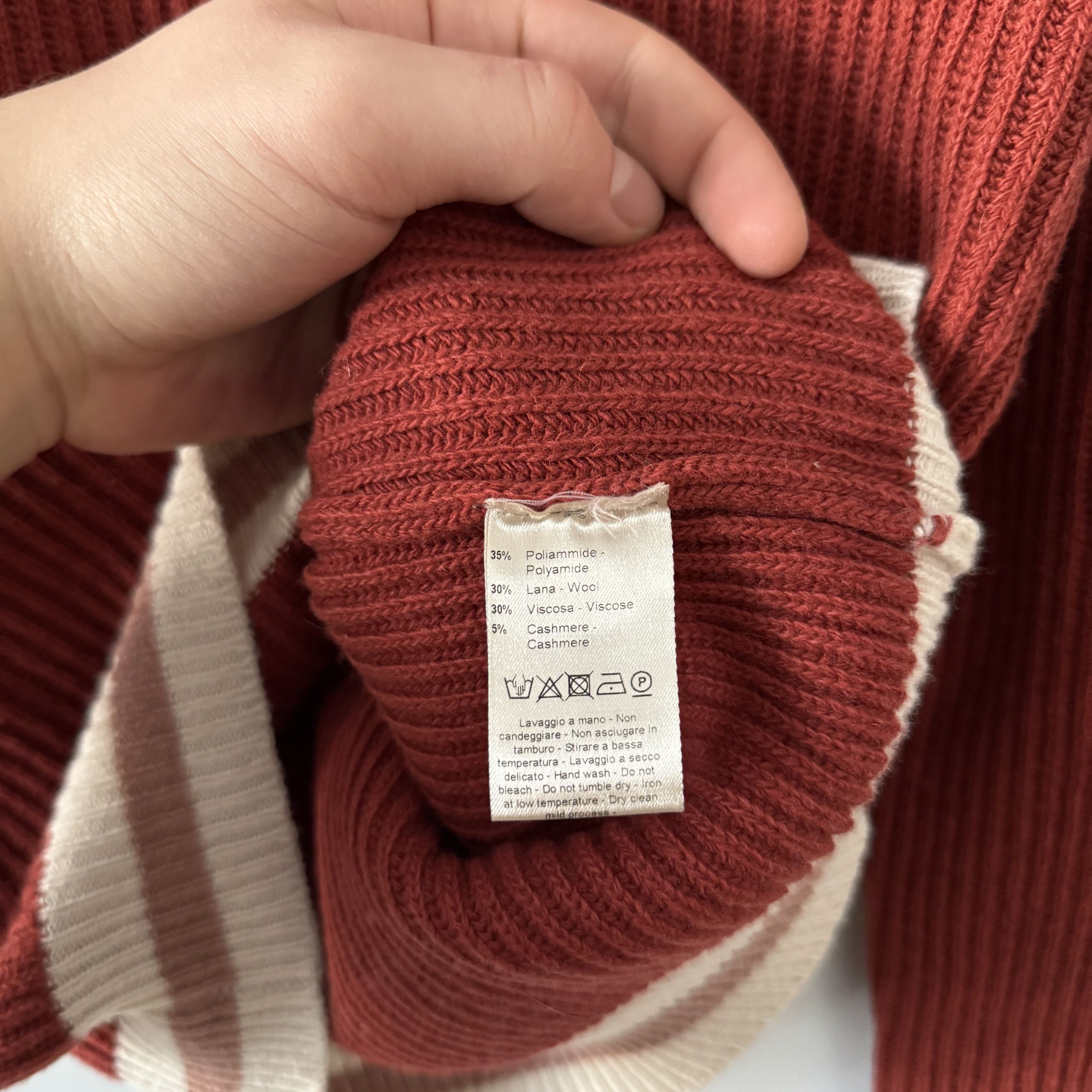 Altea Altea Milano Ribbed Knitted Cashmere Red Sweater Size S Size S / US 4 / IT 40 - 8 Thumbnail
