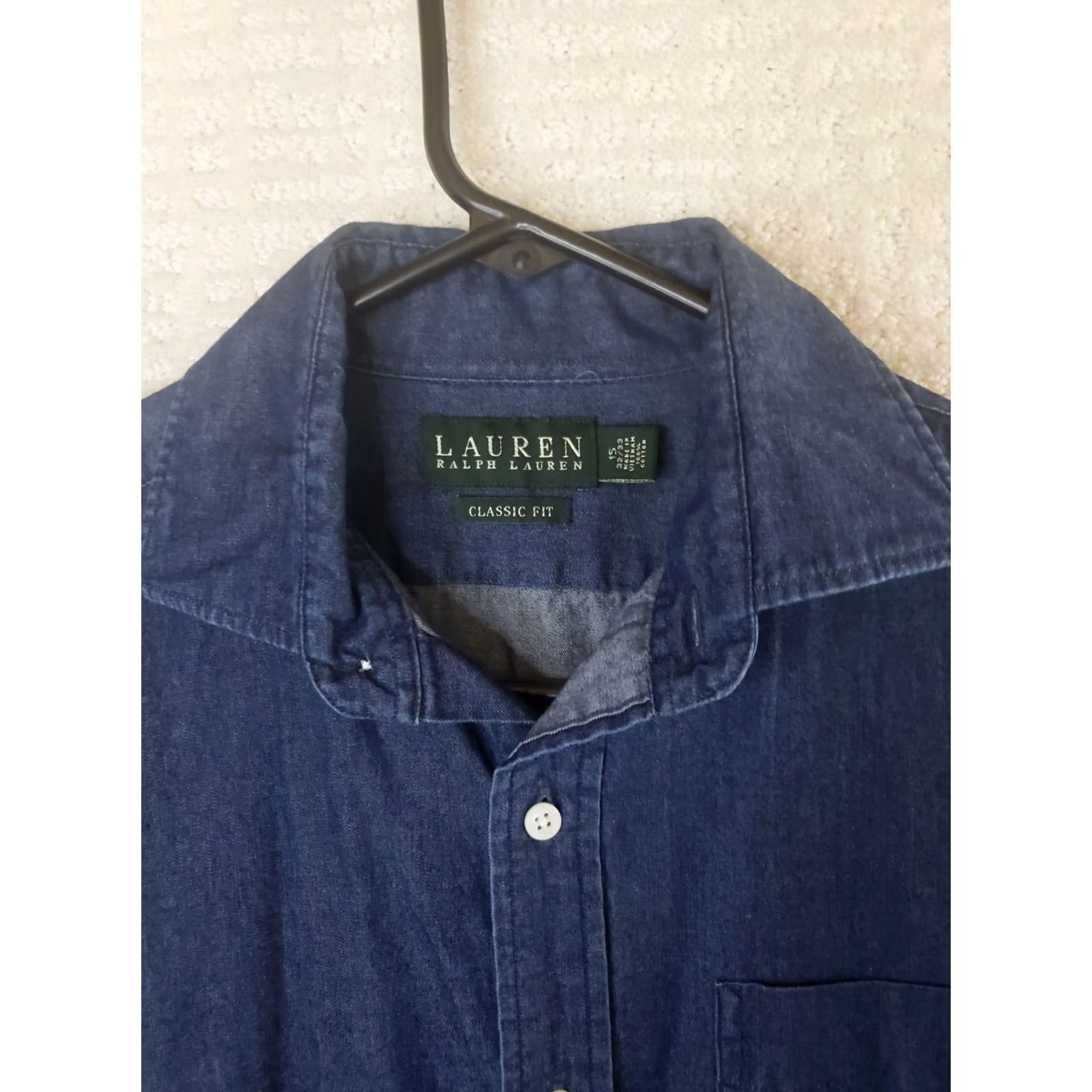 Ralph Lauren Lauren Ralph Lauren Shirt Men M Blue Denim Classic Fit Button L. S. 15 X 32/33 Size US M / EU 48-50 / 2 - 6 Thumbnail