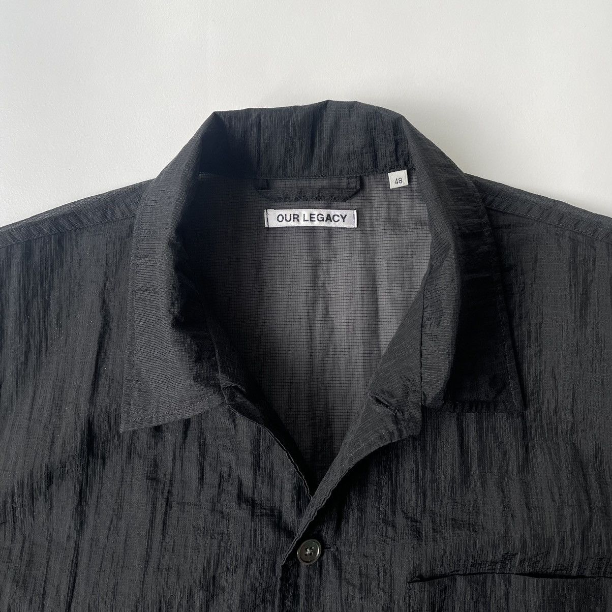 Our Legacy Black Grid Nylon Mesh Box Shirt Size US M / EU 48-50 / 2 - 3 Thumbnail