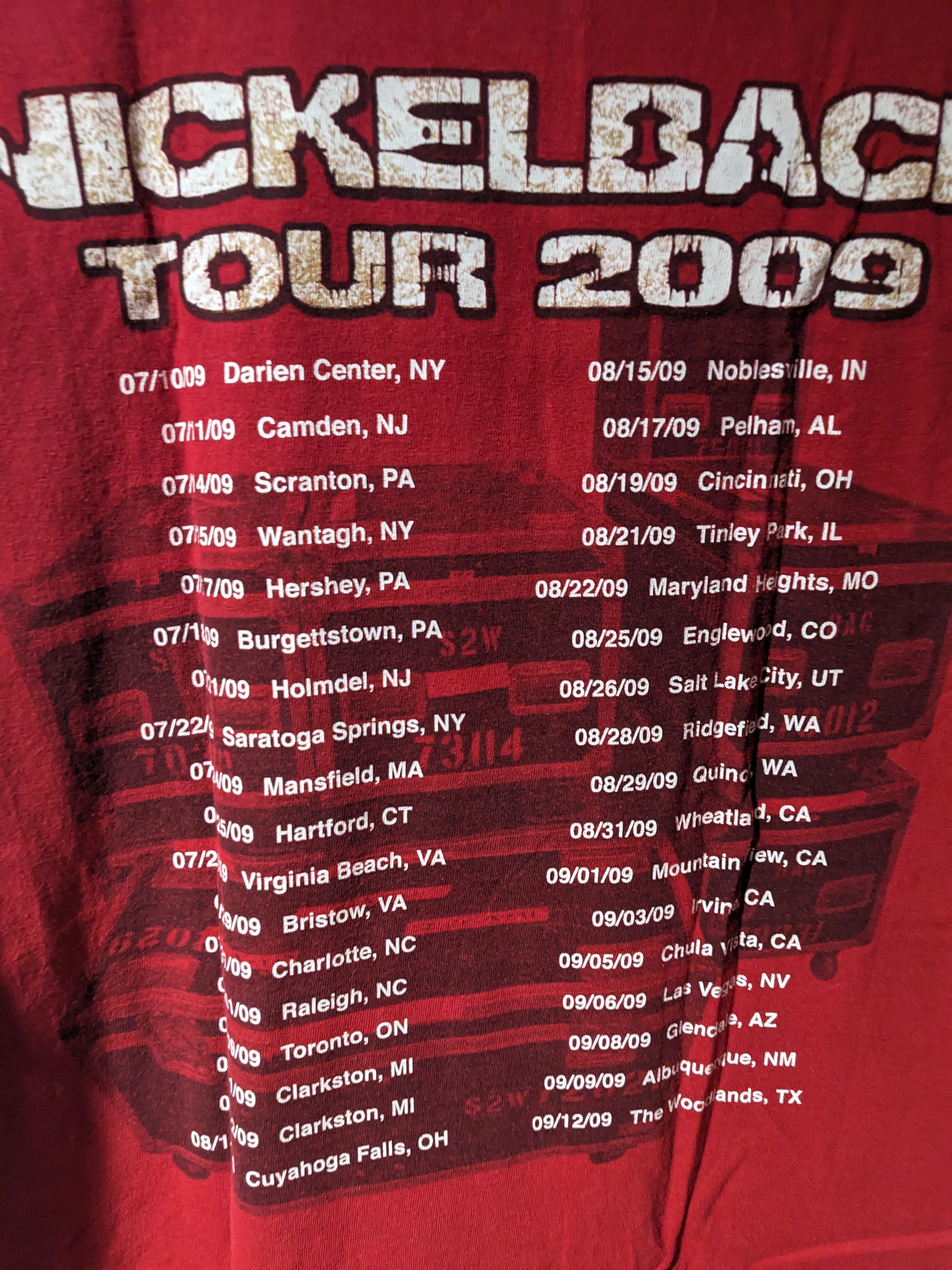 Band Tees × Vintage Vintage 2009 Nickelback Tour Music Red Large T-Shirt Size US L / EU 52-54 / 3 - 5 Thumbnail
