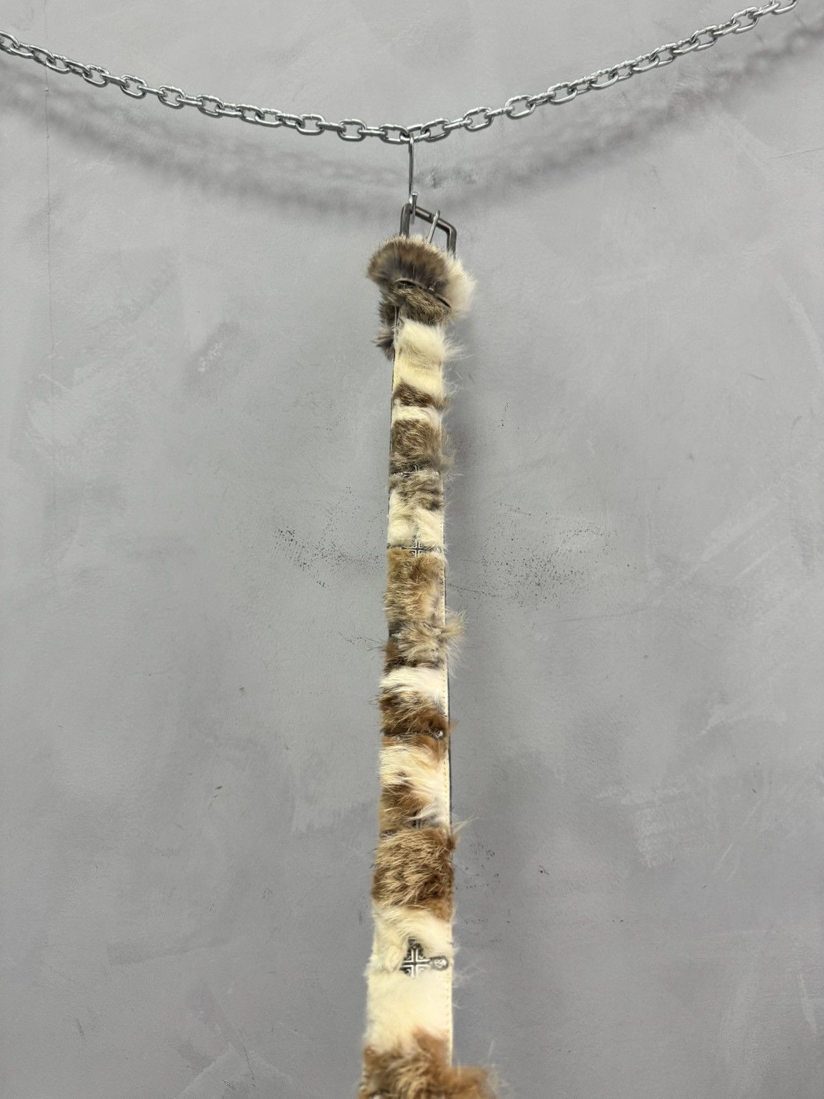 Other Rare real fur fuzzy japa ese crosses belt hedi slimane y2k Size ONE SIZE - 7 Thumbnail