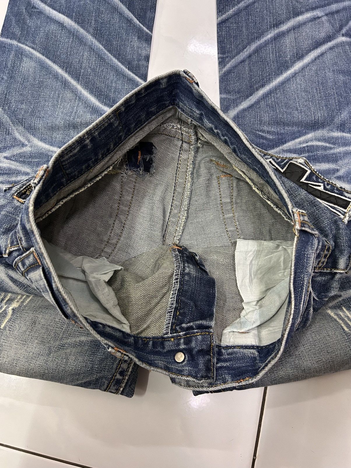 Japanese Brand × Vintage Vintage PRESS Japanese Denim Faded Distressed Jeans Size US 30 / EU 46 - 12 Thumbnail