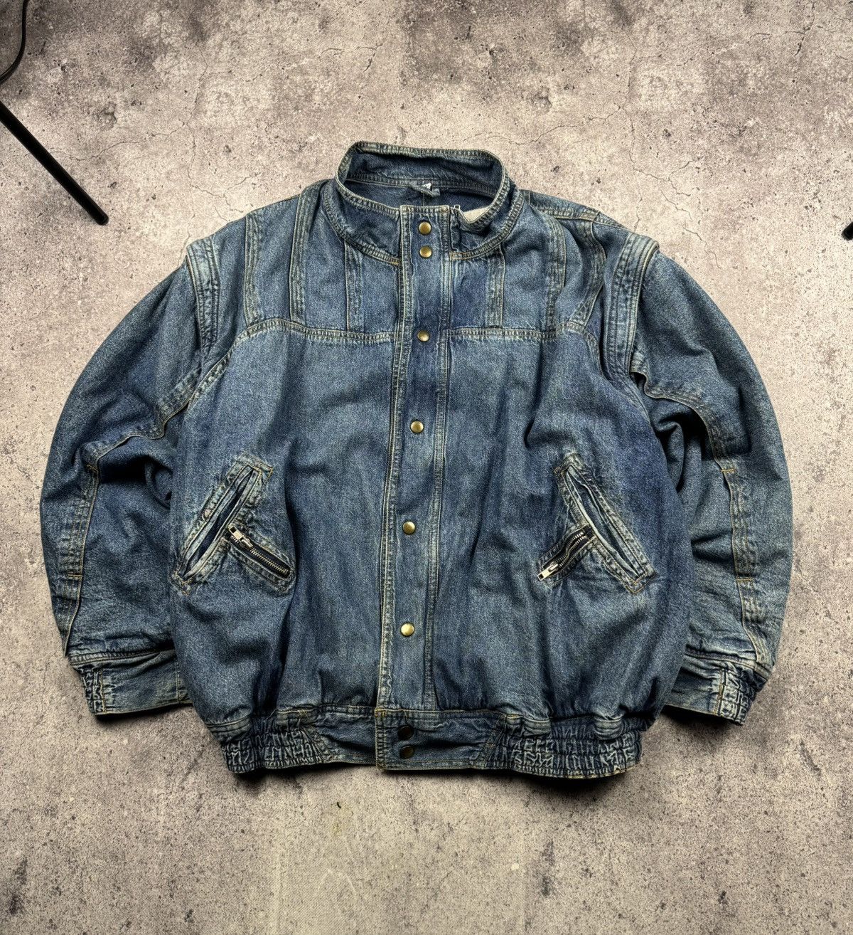 Japanese Brand Vintage Denim Japanesse Bomber Jacket/Vest Pilot Baby Y2K Size US XL / EU 56 / 4 - 1 Thumbnail