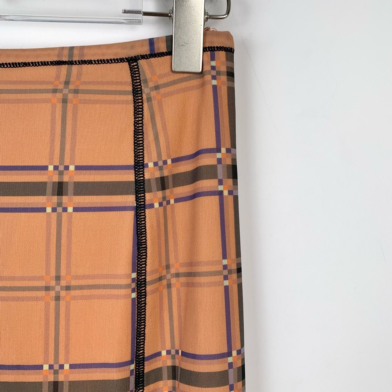 Miu Miu Miu Miu Apricot Pink Checkered Back Slit Straight Skirt Size 27" / US 4 / IT 40 - 3 Thumbnail