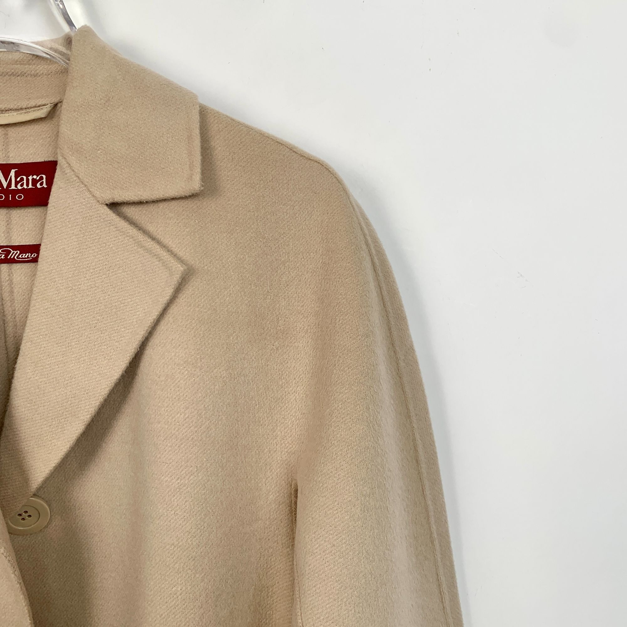Max Mara Max Mara Studio Beige Wool Blend Long Coat With Belted Size XXS / US 00 / IT 34 - 3 Thumbnail