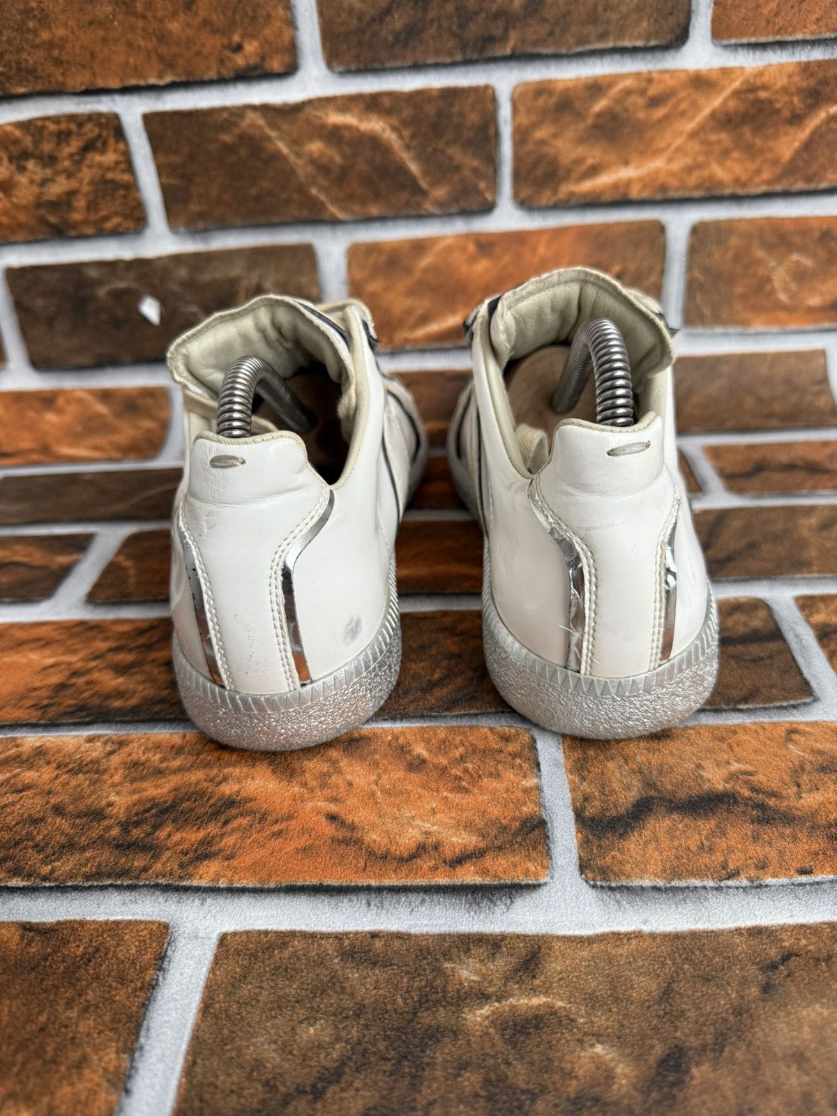 Maison Margiela ❤️Gats replica silver metal trim sneakers Size US 5 / EU 37 - 13 Thumbnail