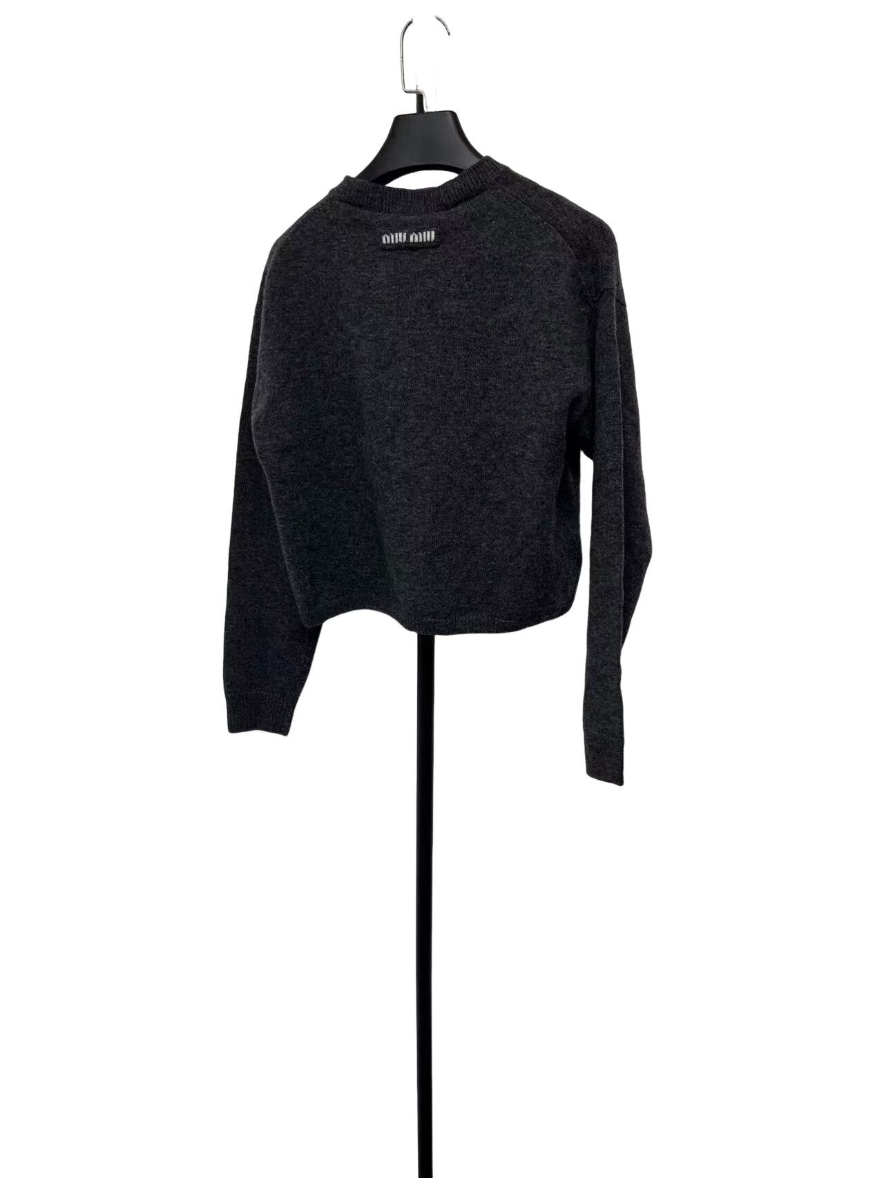 Miu Miu Miu Miu Lambswool Logo Cardigan IT 38 Size XS / US 0-2 / IT 36-38 - 1 Thumbnail