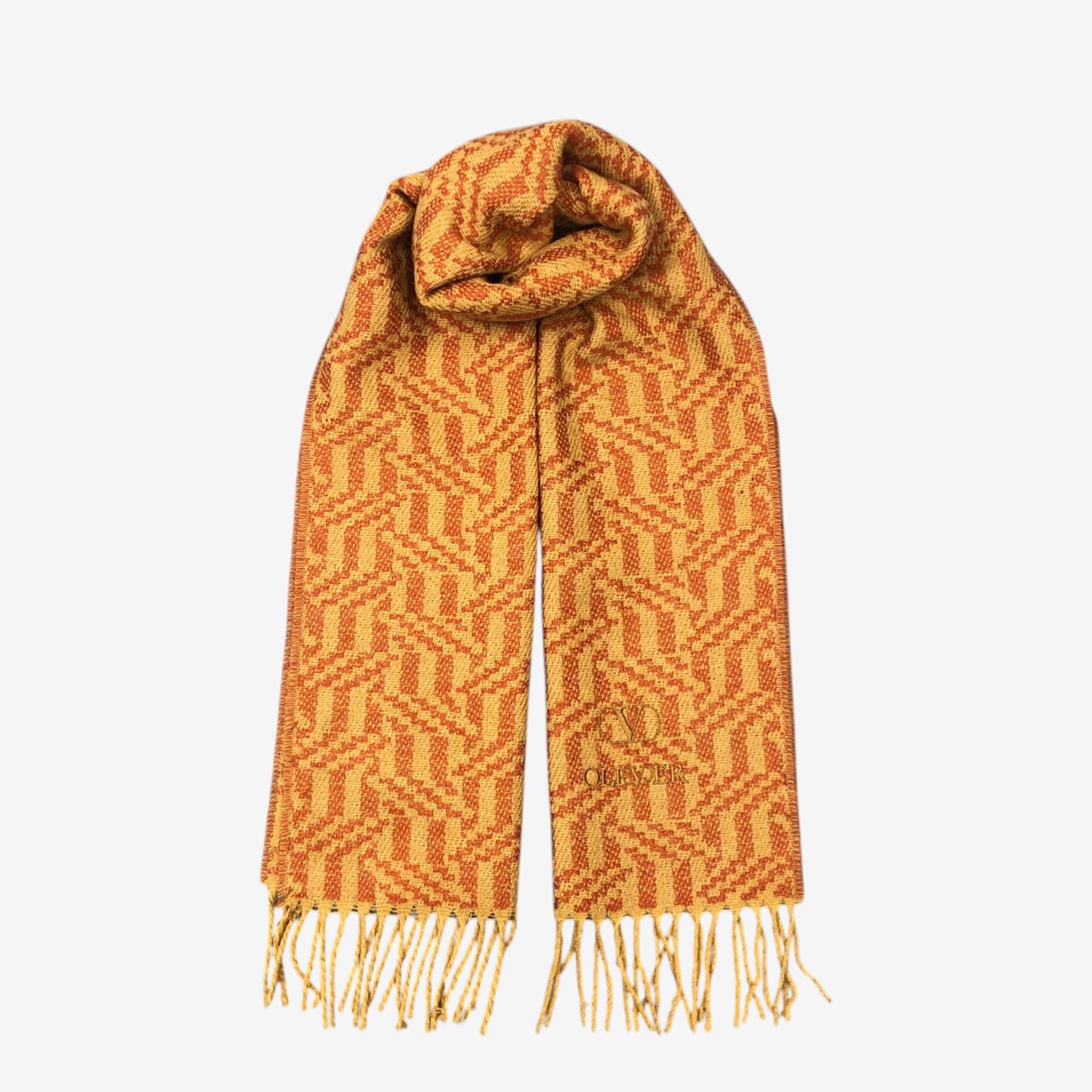Vintage Oliver Scarf Muffler Wool Winter Fringe Scarves