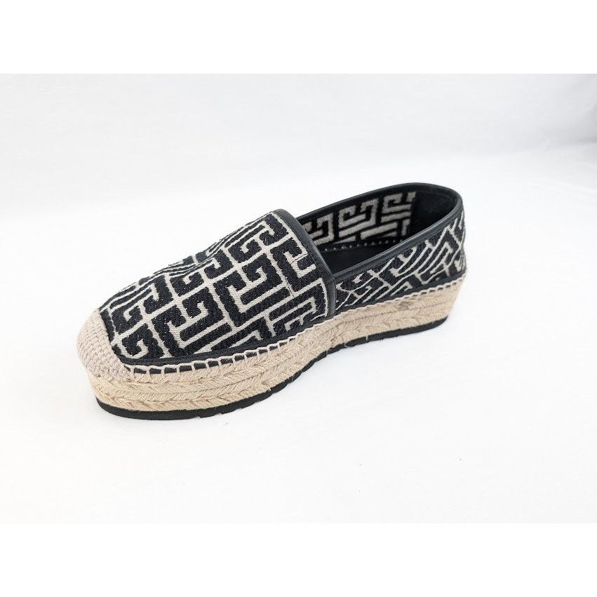 Balmain o1rshd1 Alex Jacquard Espadrilles in Ivory/Black Size US 8 / EU 41 - 8 Thumbnail