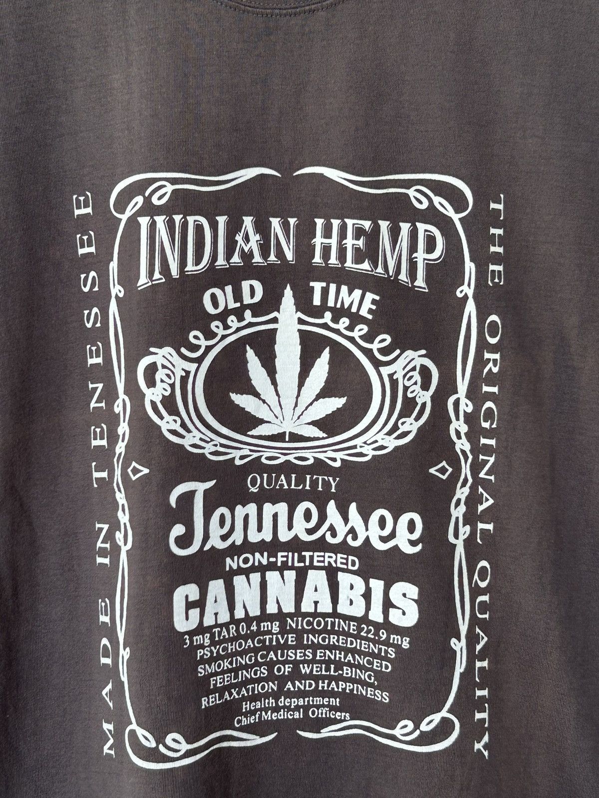Vintage Vintage Indian Hemp Tennessee Cannabis Tees Marijuana Ganja Size US L / EU 52-54 / 3 - 2 Thumbnail