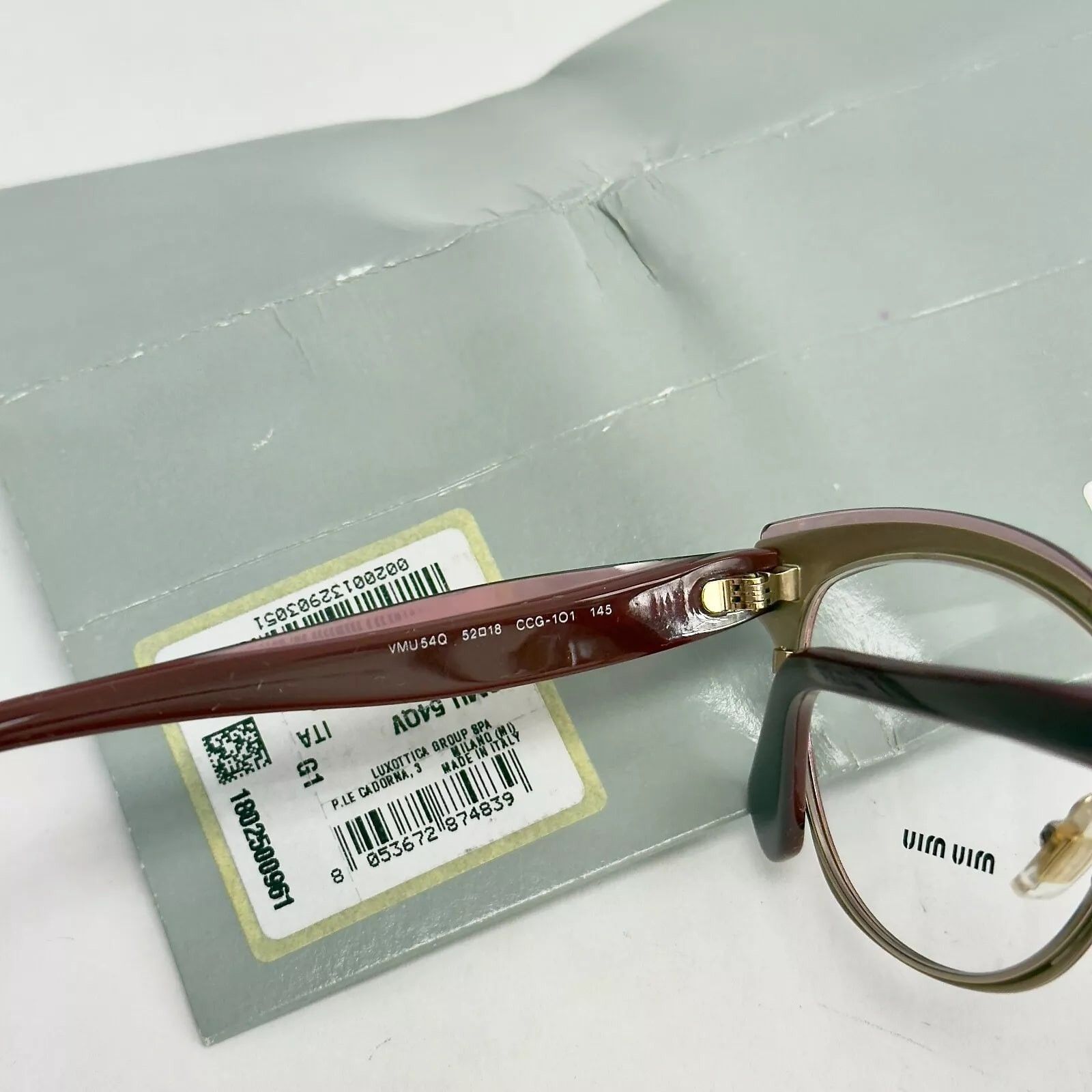 Miu Miu MIU MIU RASOIR 54Q Gold Layers Red Pink 52mm Optical MU54QV Size ONE SIZE - 4 Thumbnail