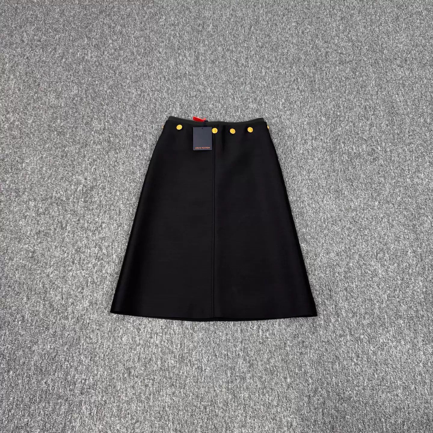Louis Vuitton LV Women's Black Gold Buckle Skirt 34 New with Tags Size 25" / US 0 / IT 36 - 1 Thumbnail