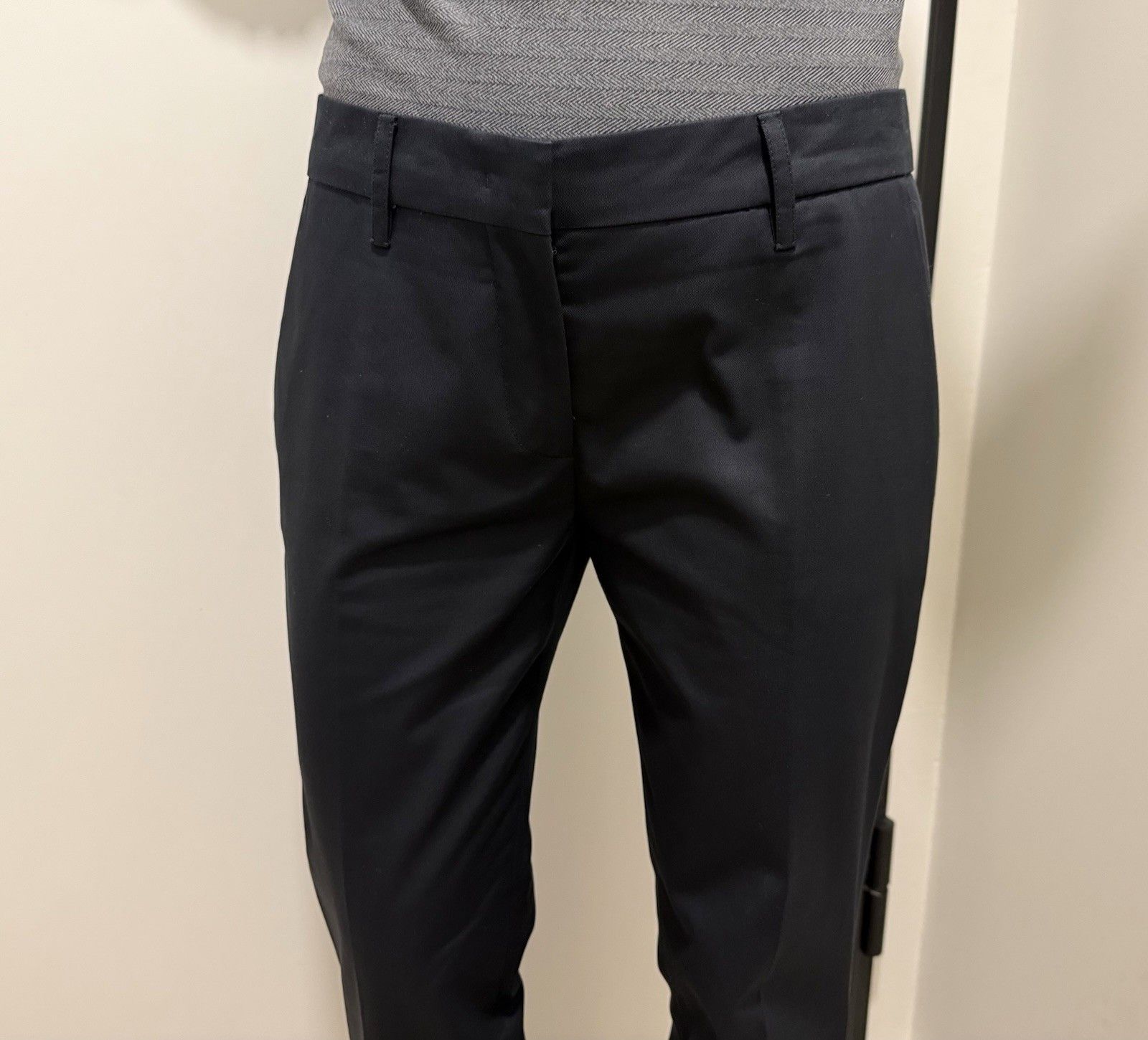 Prada Prada Women`s Classic Chino Straight Pants Mid Zip Basic Size 28" / US 6 / IT 42 - 7 Thumbnail