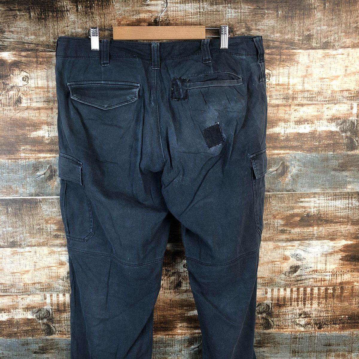 Japanese Brand DL Burtle Dark Blue ripped Cargo Multipocket Pants #C759 Size US 34 / EU 50 - 15 Thumbnail
