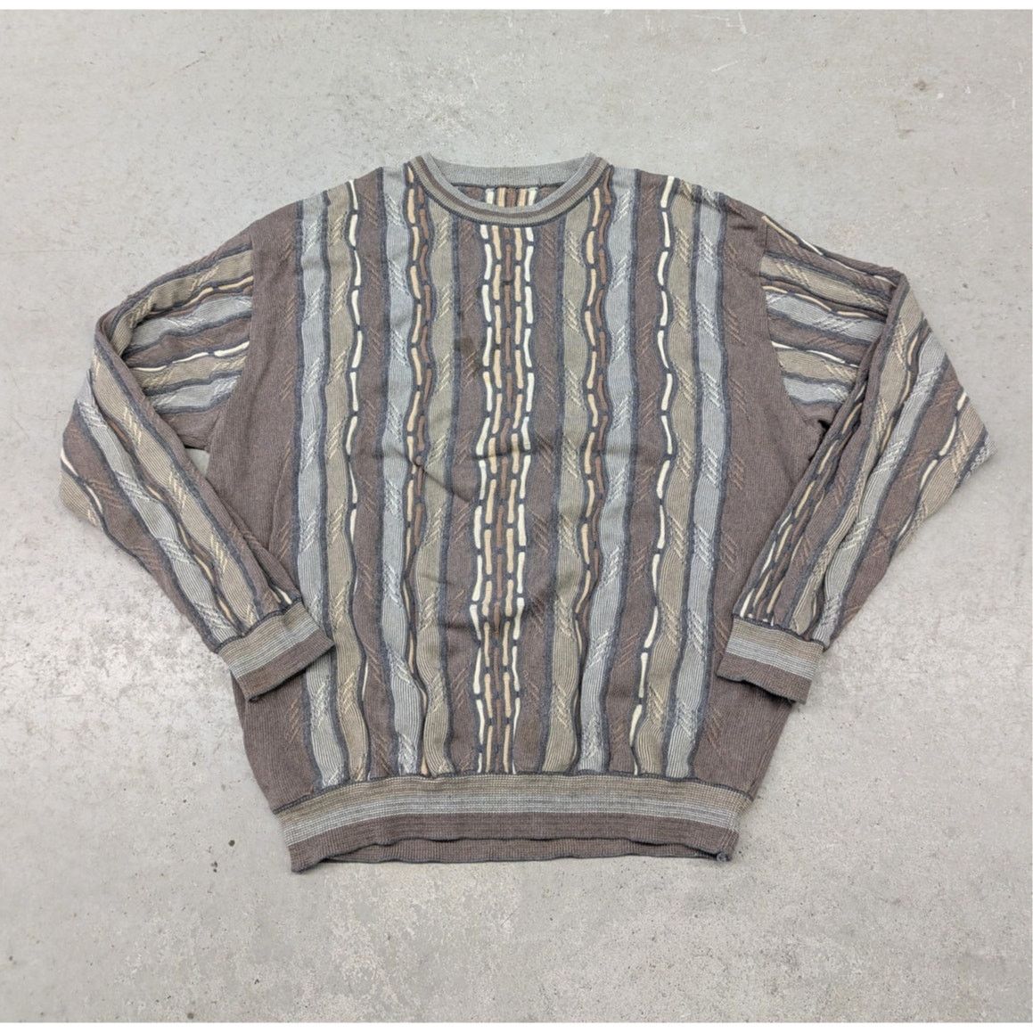 Coogi × Vintage Vintage 3D Knit muted tones coogi style sweater Size US XL / EU 56 / 4 - 1 Thumbnail