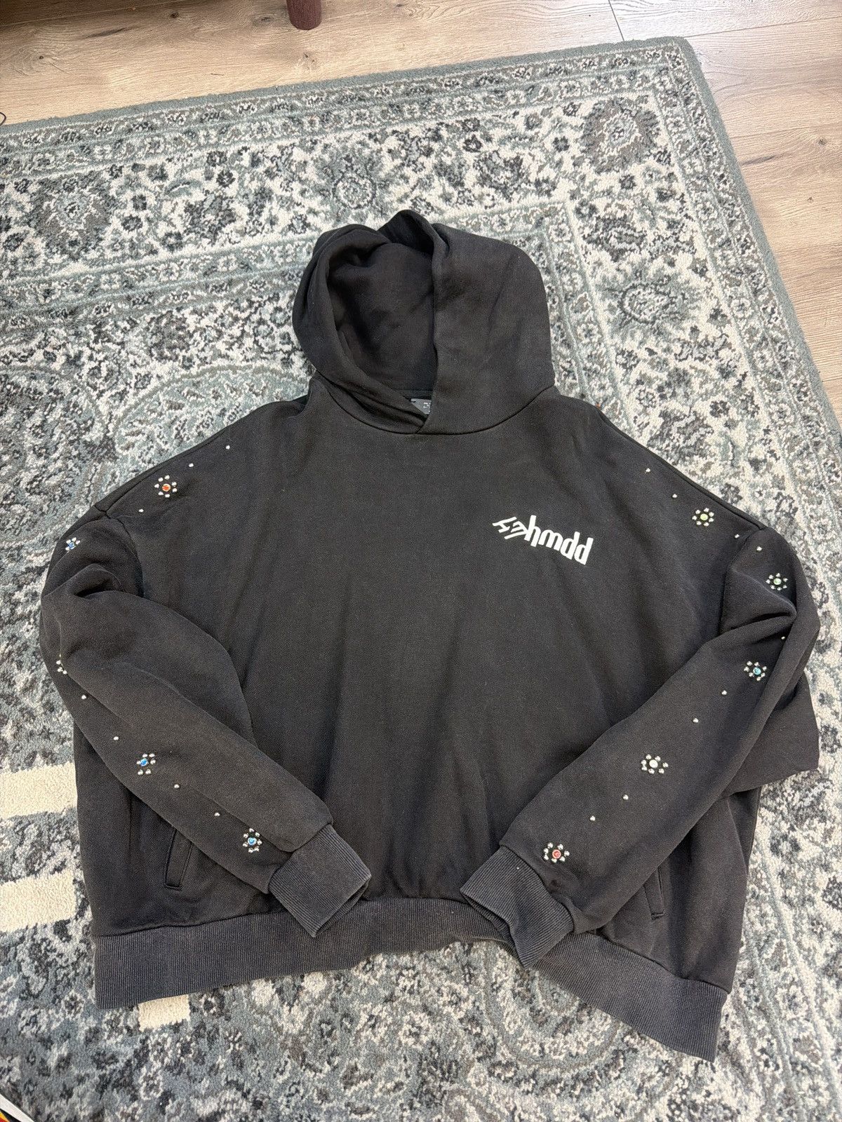 HMDD Hmdd rhinestone Black Embellished Hoodie Size US L / EU 52-54 / 3 - 1 Thumbnail