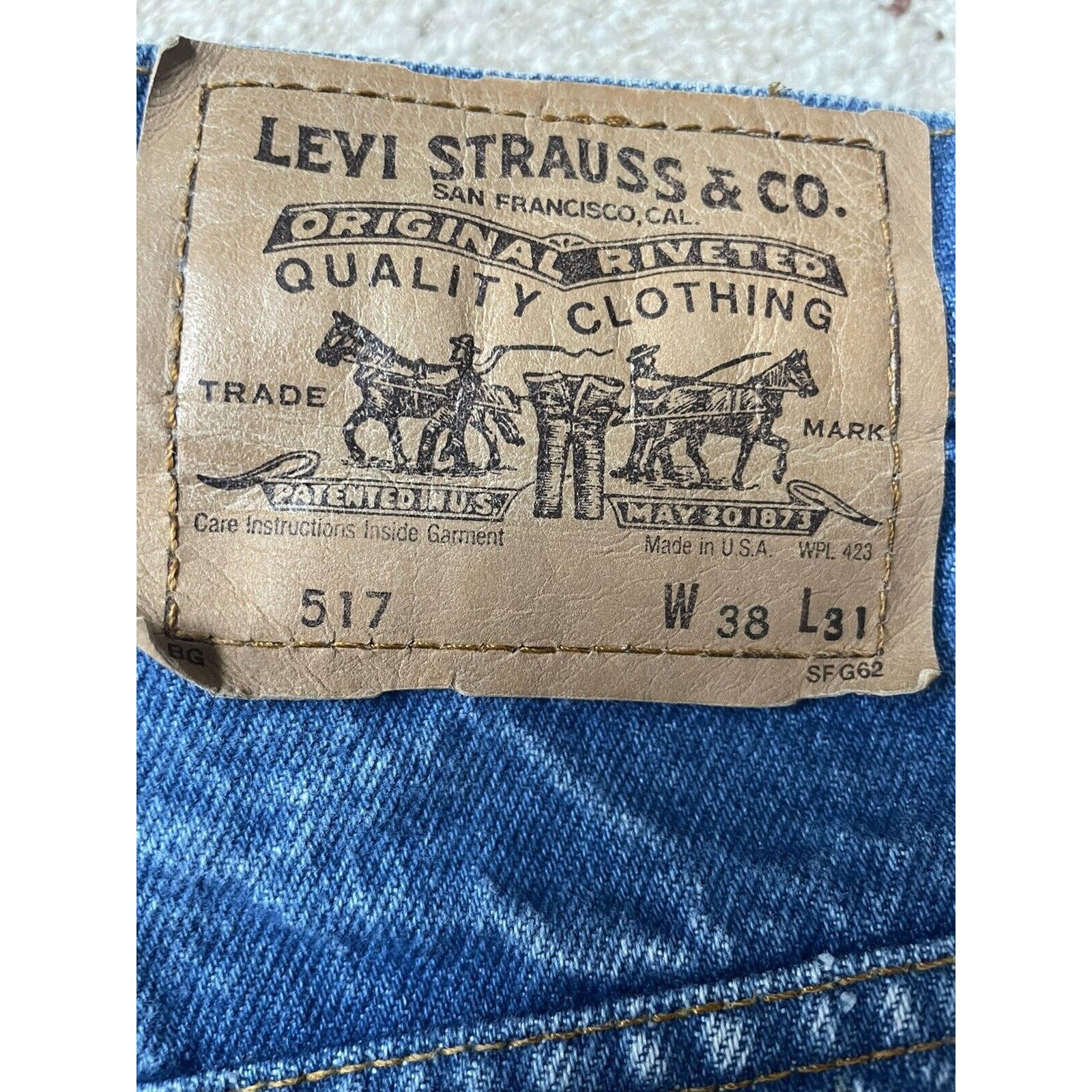 Levi's Vintage Levi 517 Jeans Sz 38x31 USA Orange Tab 40517-0215 Size US 38 / EU 54 - 4 Thumbnail