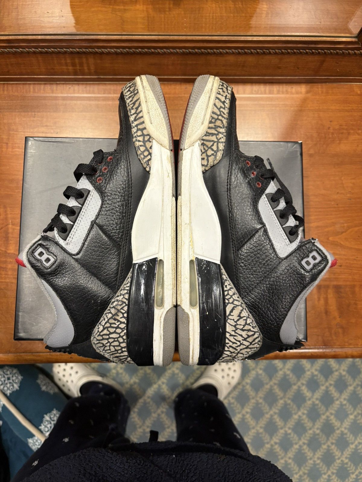 Jordan Brand × Nike Pre Owned 2011 Nike Air Jordan Retro 3 black cement. Size US 9.5 / EU 42-43 - 7 Thumbnail
