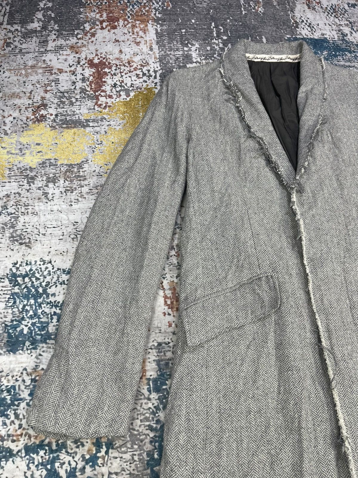Tornado Mart Tornado Mart Frayed Edge Herringbone Coat Size US S / EU 44-46 / 1 - 5 Thumbnail