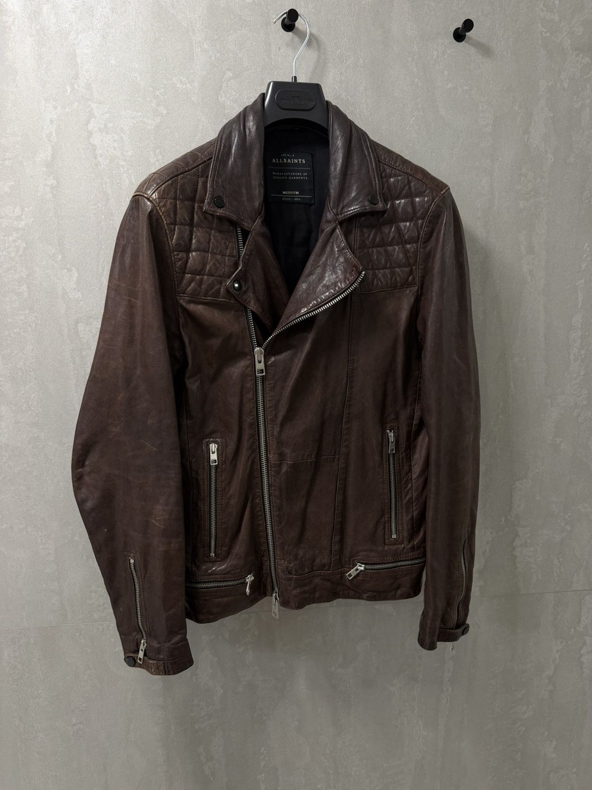 Allsaints AllSaints distressed Conroy Leather Biker Jacket, Oxblood Size US M / EU 48-50 / 2 - 3 Thumbnail