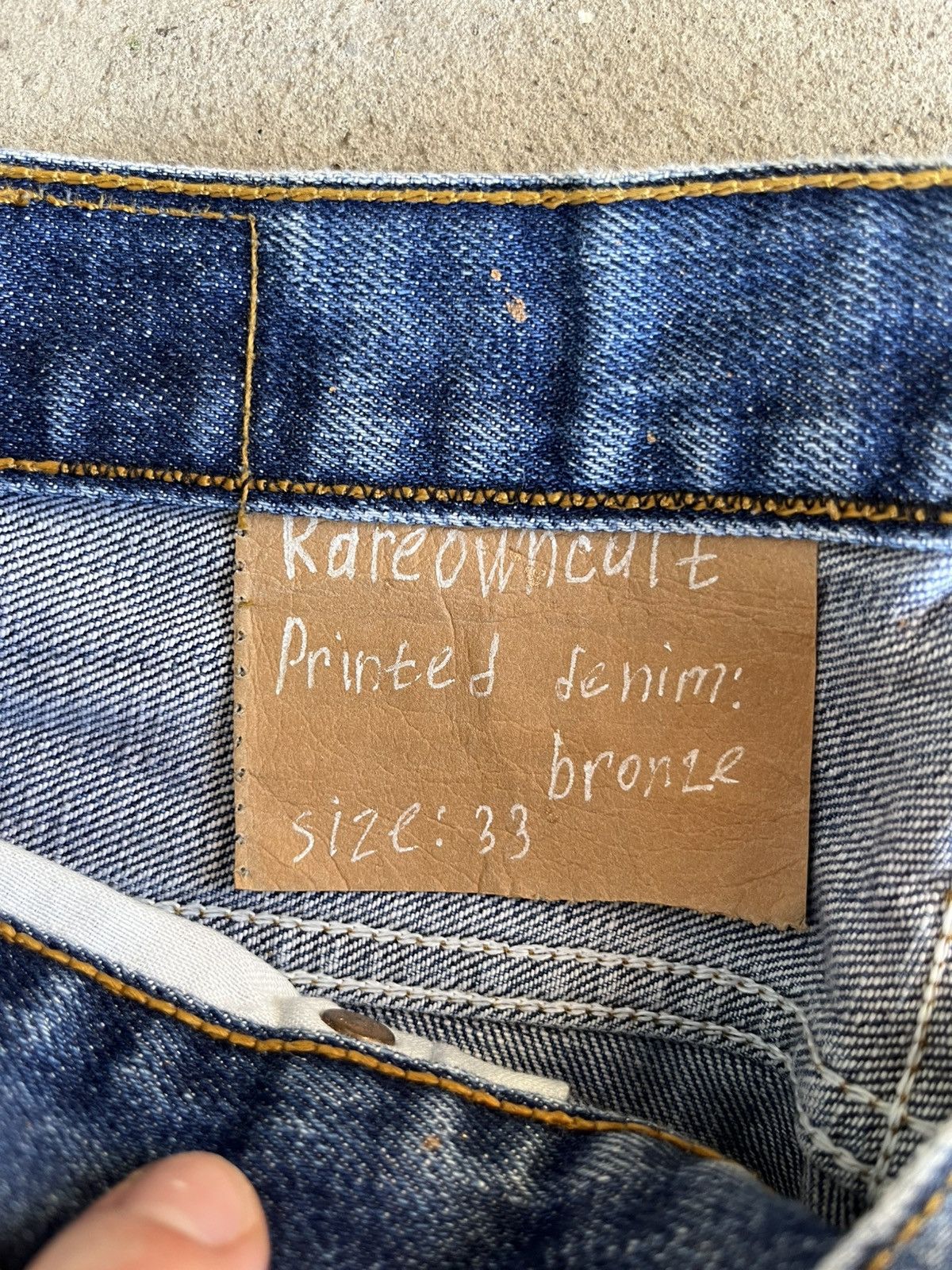 20471120 × If Six Was Nine × Le Grande Bleu (L.G.B.) Dirty Painted Distressed Thrashed Faded Baggy Jeans Y2K Size US 33 - 3 Thumbnail