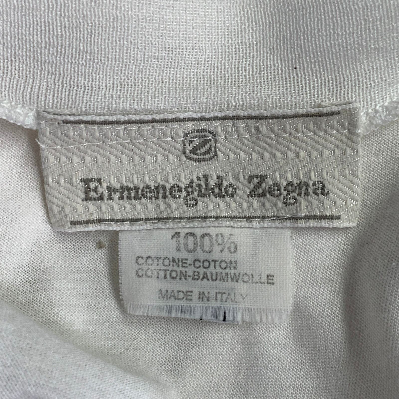 Ermenegildo Zegna ERMENEGILDO ZEGNA Size M White Cotton Short Sleeve T-shirt Size US M / EU 48-50 / 2 - 5 Thumbnail