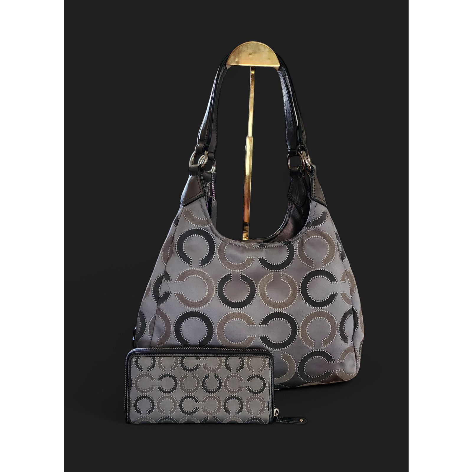 Coach Coach Madison Maggie Hobo Bag Gunmetal gray leather wallet Size ONE SIZE - 3 Thumbnail