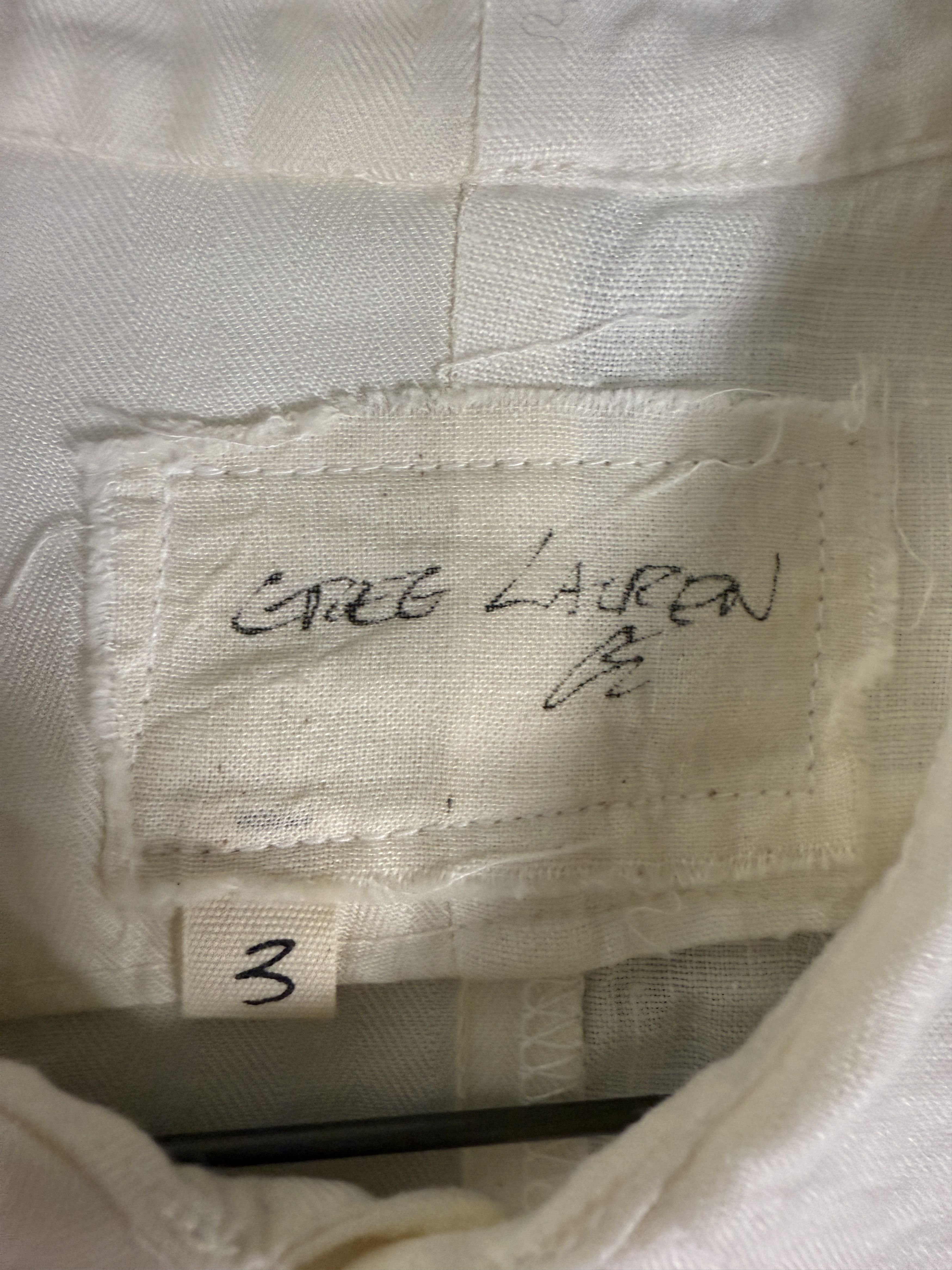 Greg Lauren Greg Lauren Split Ivory Classic Studio Shirt Size US L / EU 52-54 / 3 - 3 Thumbnail