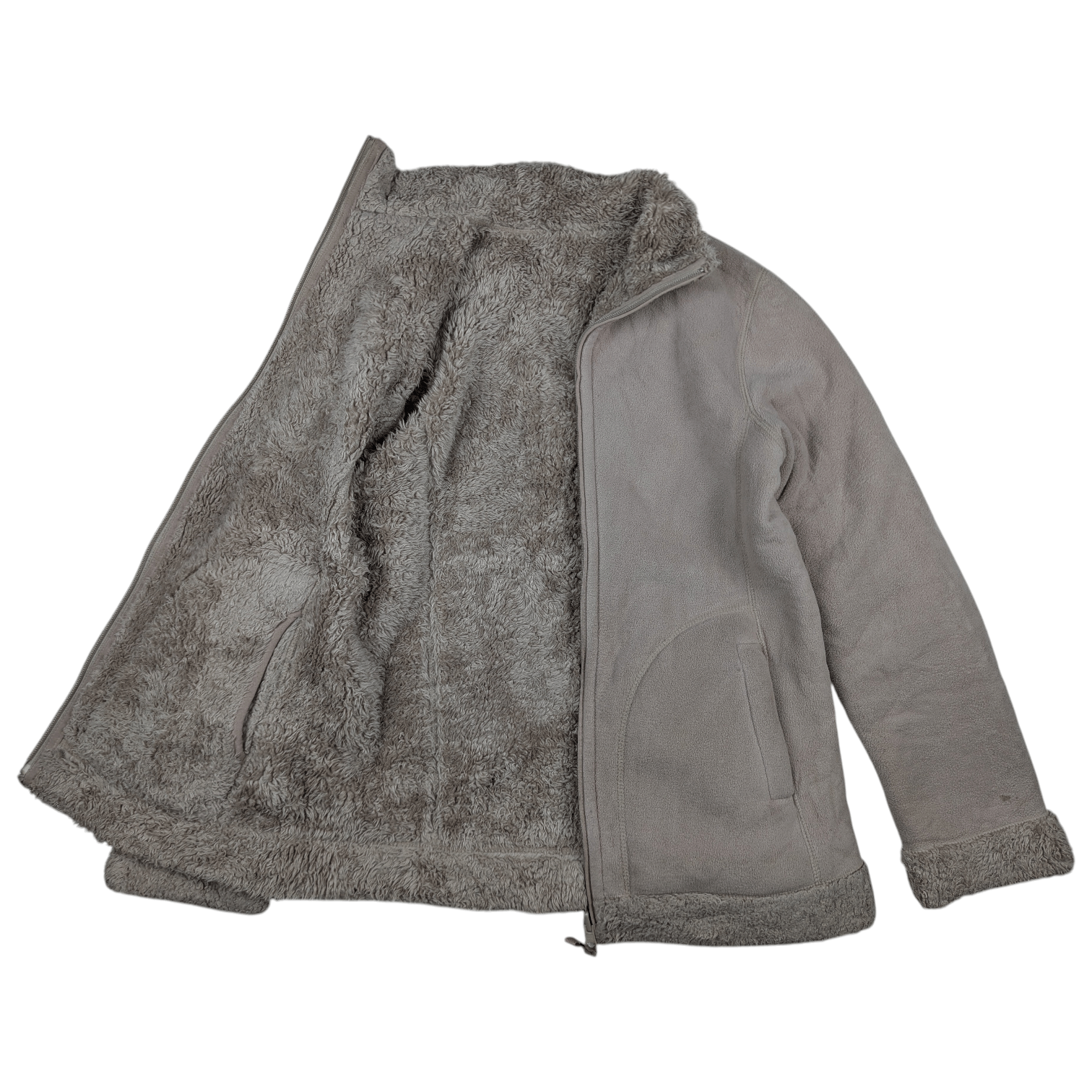 Uniqlo 2000's UNIQLO Reversible Grey Faux Fur Winter Fleece Jacket Size S / US 4 / IT 40 - 3 Thumbnail