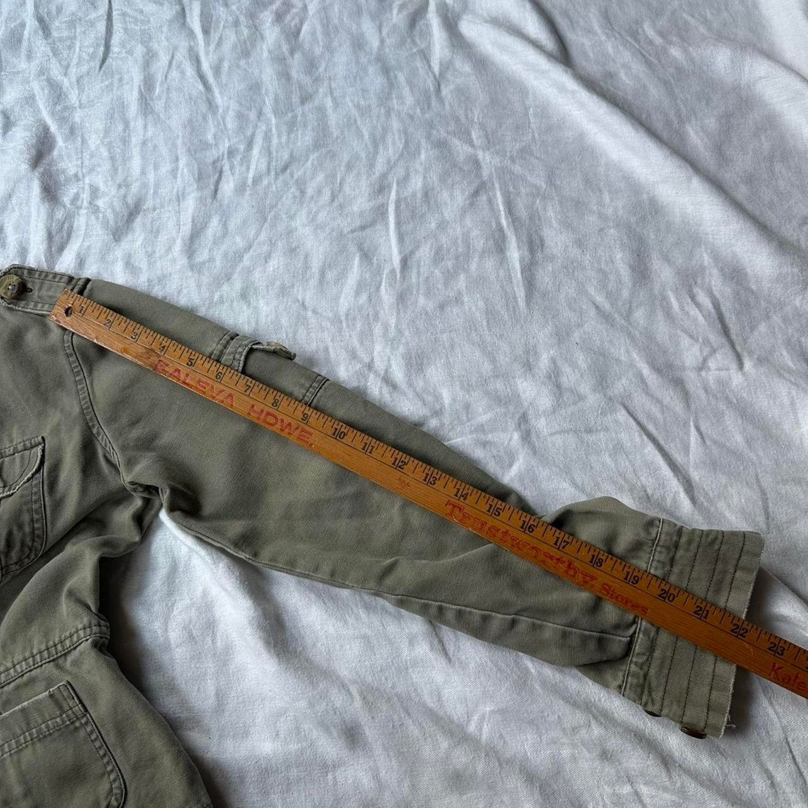 Jordache × Vintage Vintage Jordache Khaki Cotton Euro Cropped Utility Jacket Size XXS / US 00 / IT 34 - 8 Thumbnail