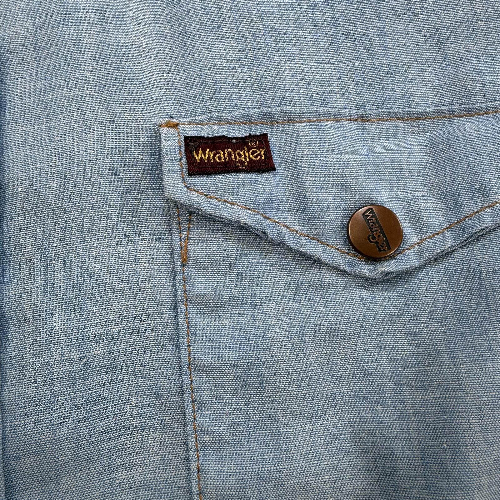 Wrangler Vintage Wrangler Lined Chambray Work Shirt Jacket Light Blue Size US L / EU 52-54 / 3 - 5 Thumbnail