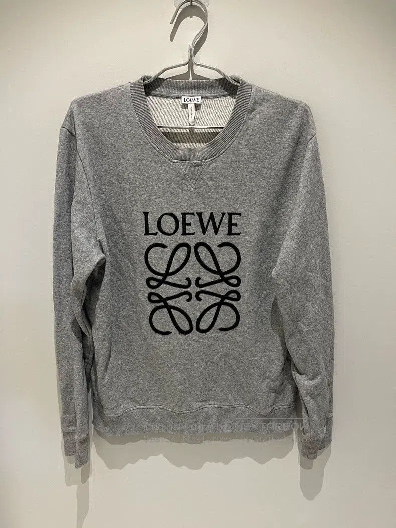 Loewe LOEWE Classic Gray Embroidered Big Logo Sweatshirt Size L / US 10 / IT 46 - 1 Thumbnail