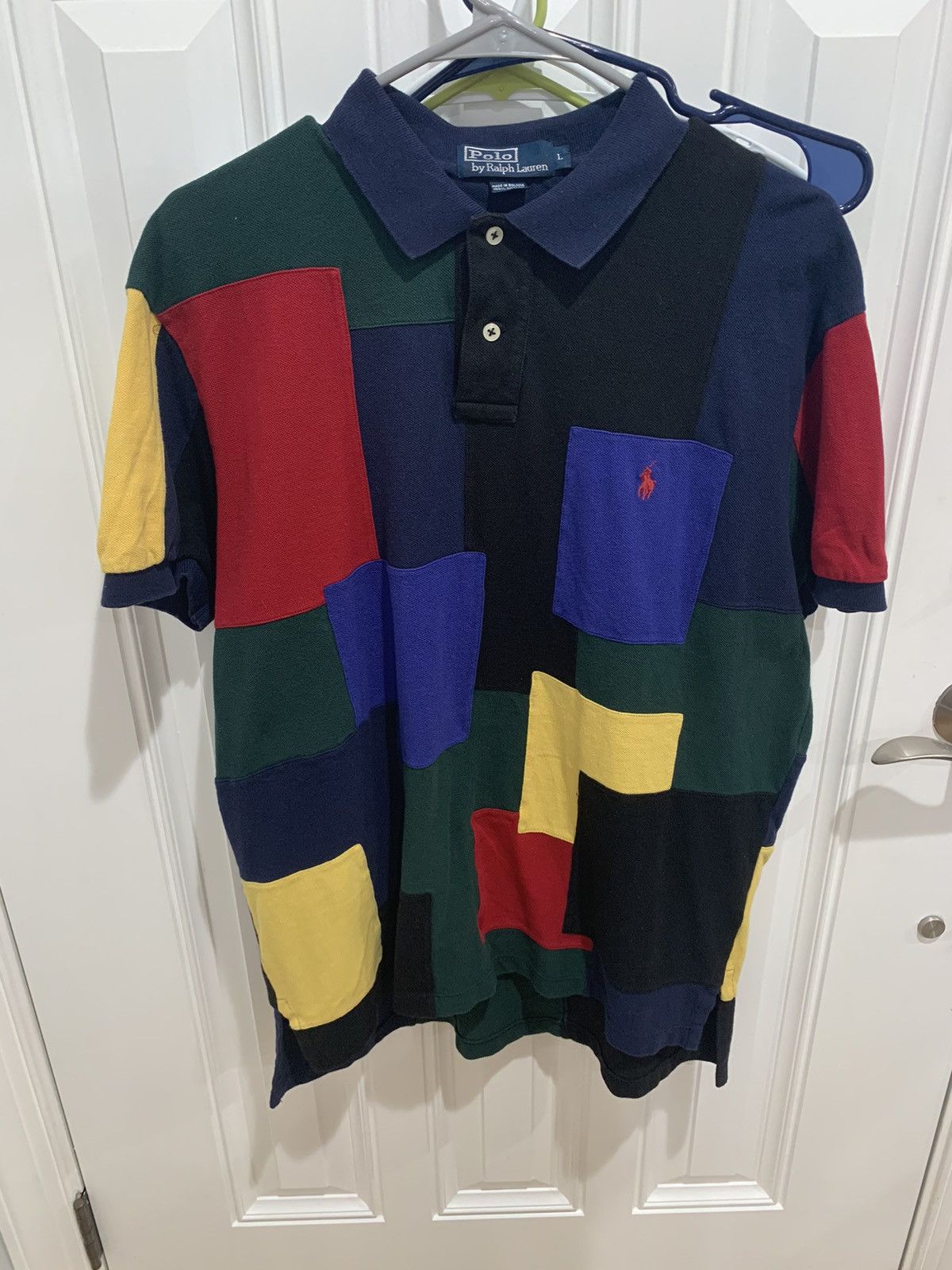 image of Polo Ralph Laurent Patchwork Polo, Men's (Size Large)