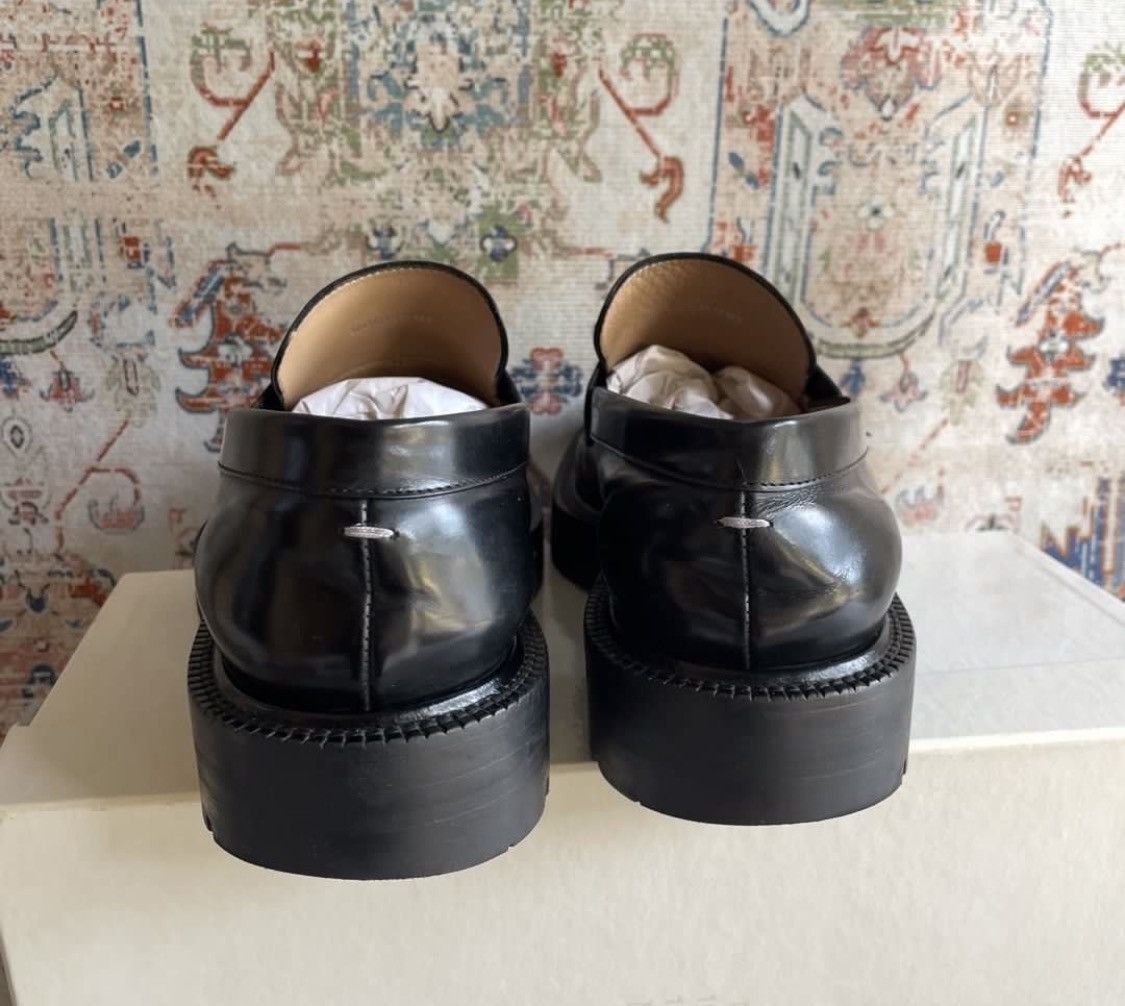 Maison Margiela Maison Margiela Tabi Lug Sole Penny Loafers Black Leather Size US 6 / EU 39 - 6 Thumbnail