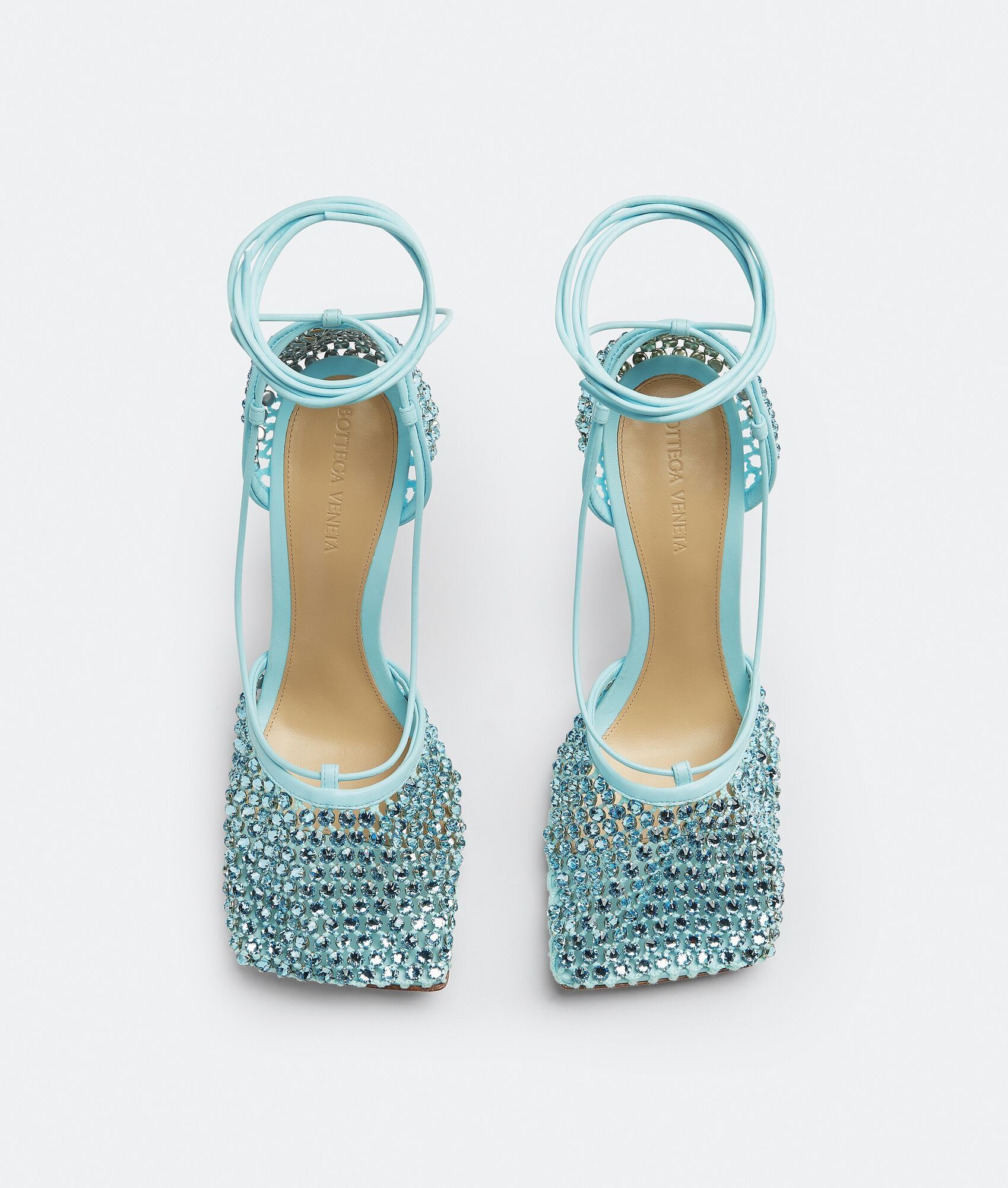 Bottega Veneta o1n1vont0924 Stretch Sandal Fabric Leather in Light Blue Size US 9.5 / IT 39.5 - 4 Thumbnail