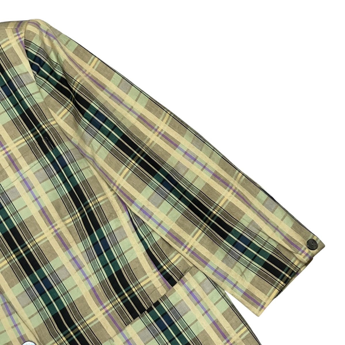 Burberry Vintage 90s Burberrys’ Japan Checkered Cotton Linen Blazer Size M / US 6-8 / IT 42-44 - 10 Thumbnail