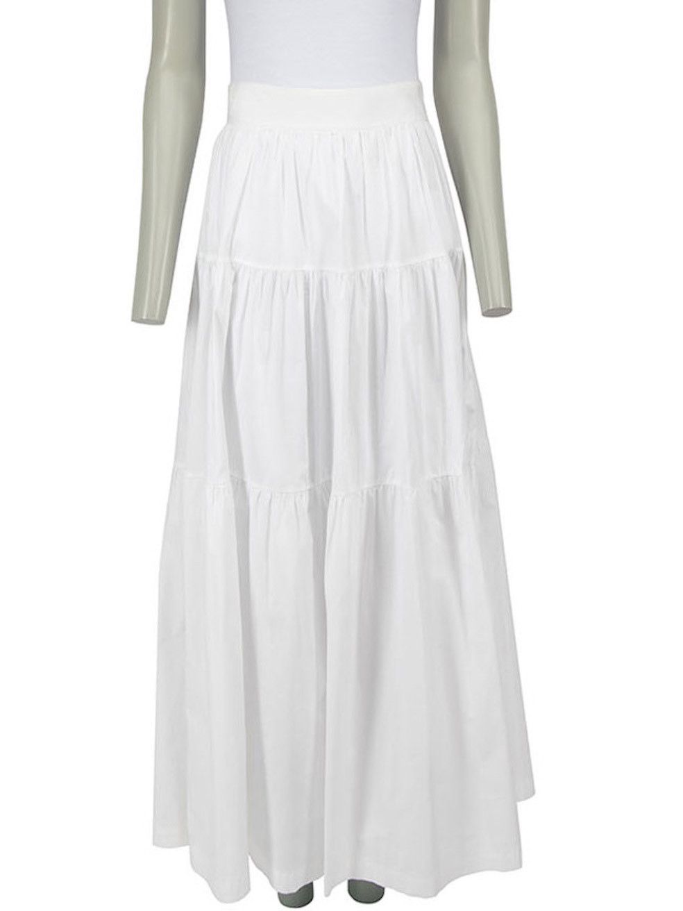 Staud White Maxi Tiered Skirt | Grailed