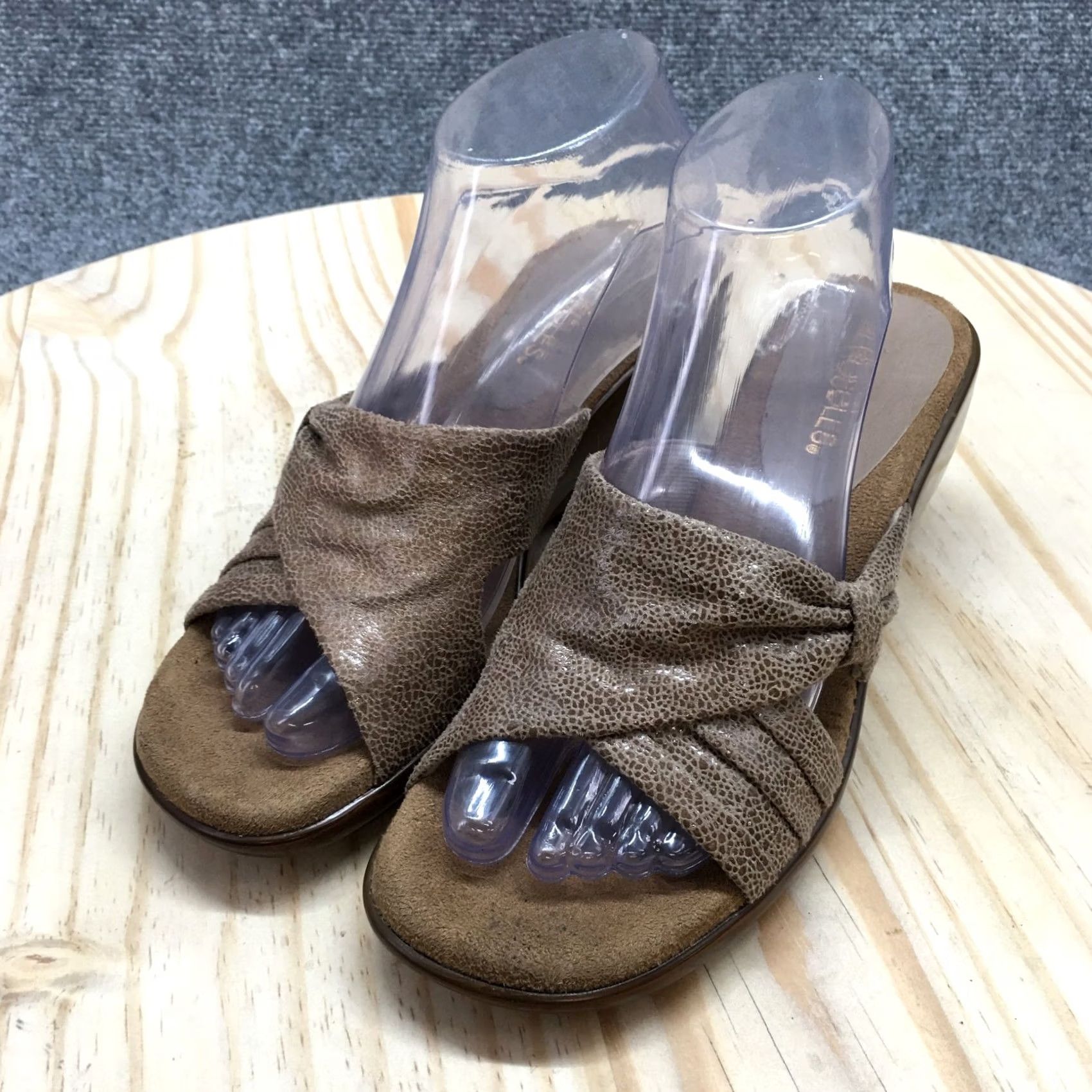 Vintage Aerosoles Sandals Womens 7.5 On Deck Casual Slip On Wedge Slide Brown Fabric Size US 8 / IT 38 - 3 Thumbnail