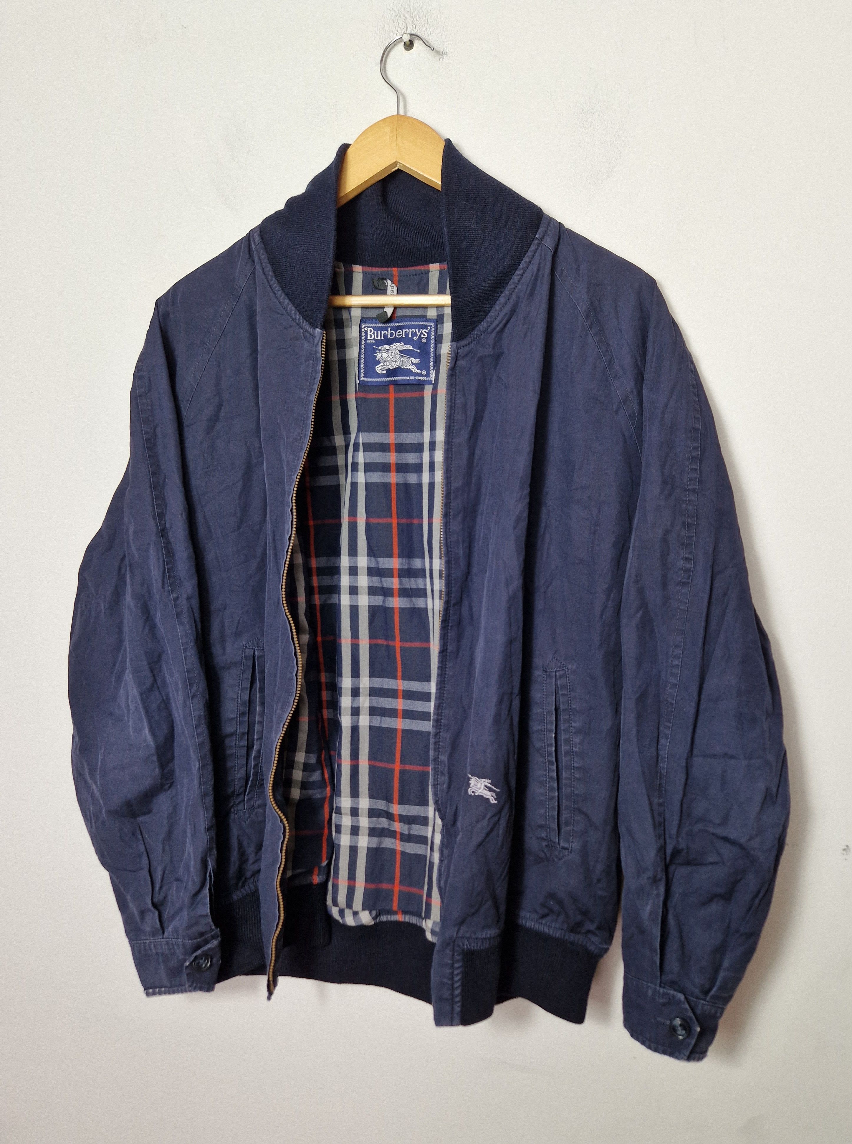 Burberry 90s navy bomber jacket